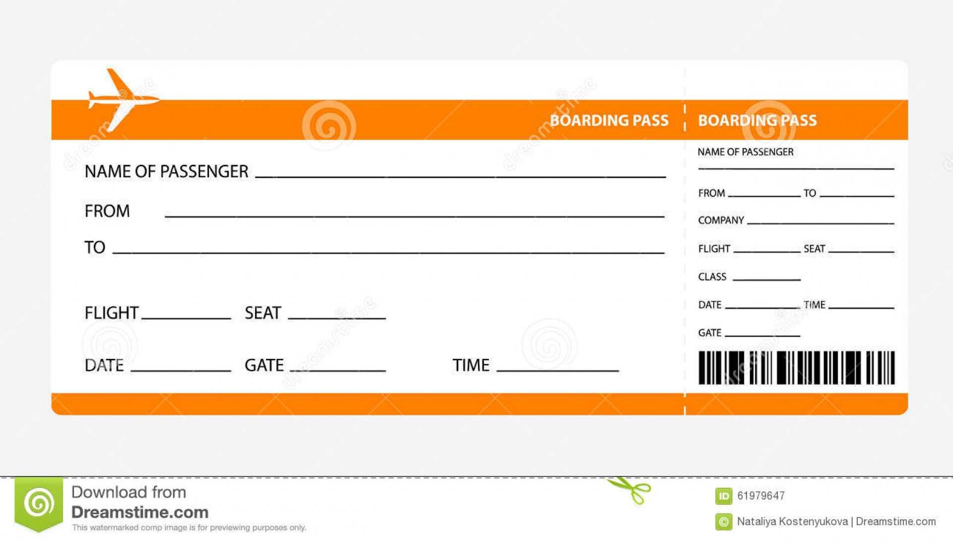 Plane Ticket Template Word