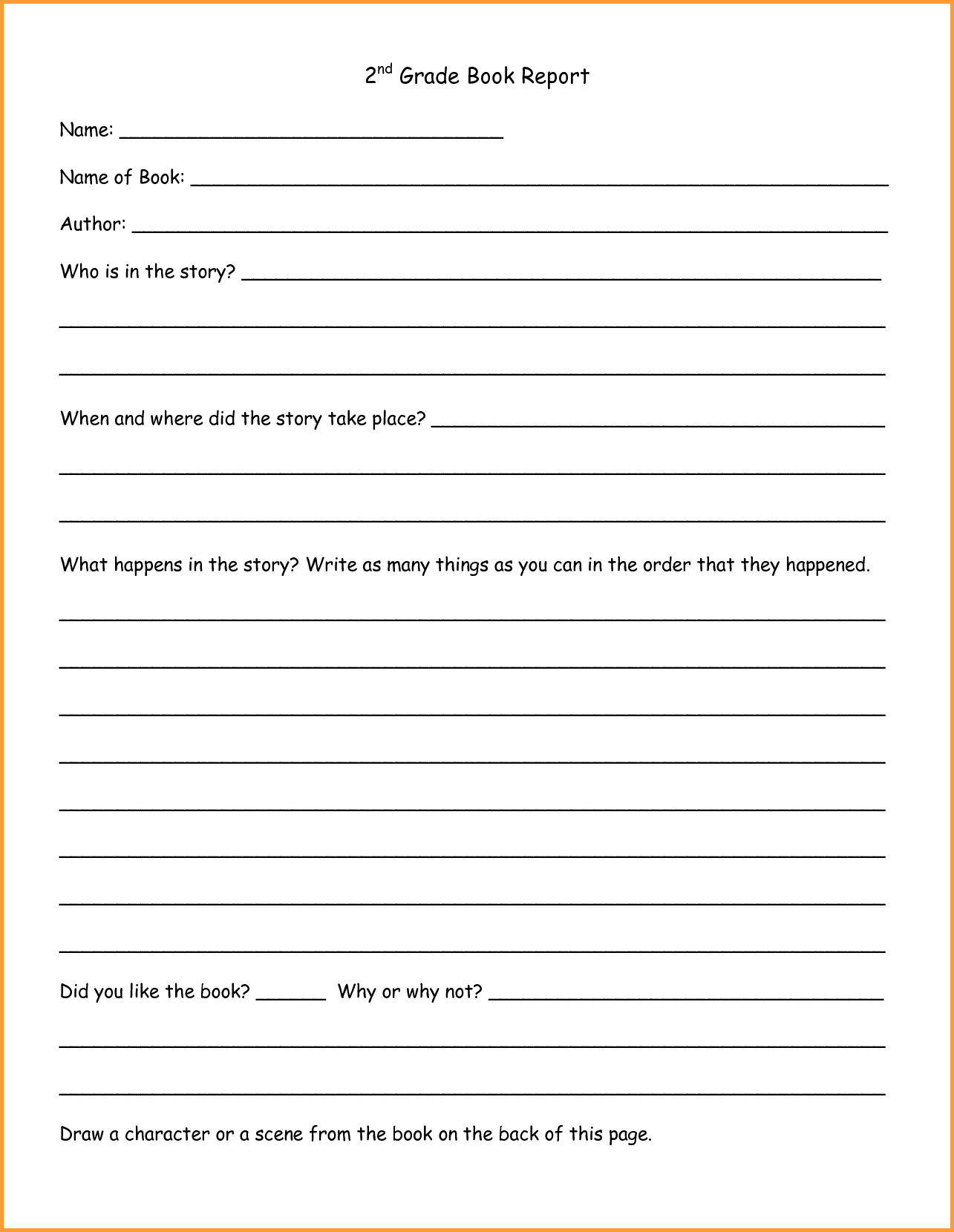 001 Template Ideas Free Book Report Wondrous Templates For In 2Nd Grade Book Report Template