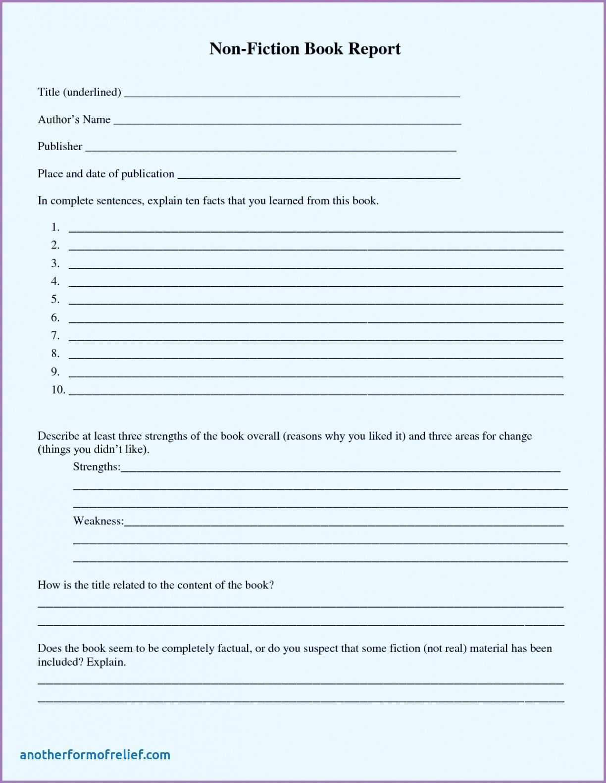 002 Biography Book Report Template Ideas Formidable 3Rd Throughout 2Nd Grade Book Report Template