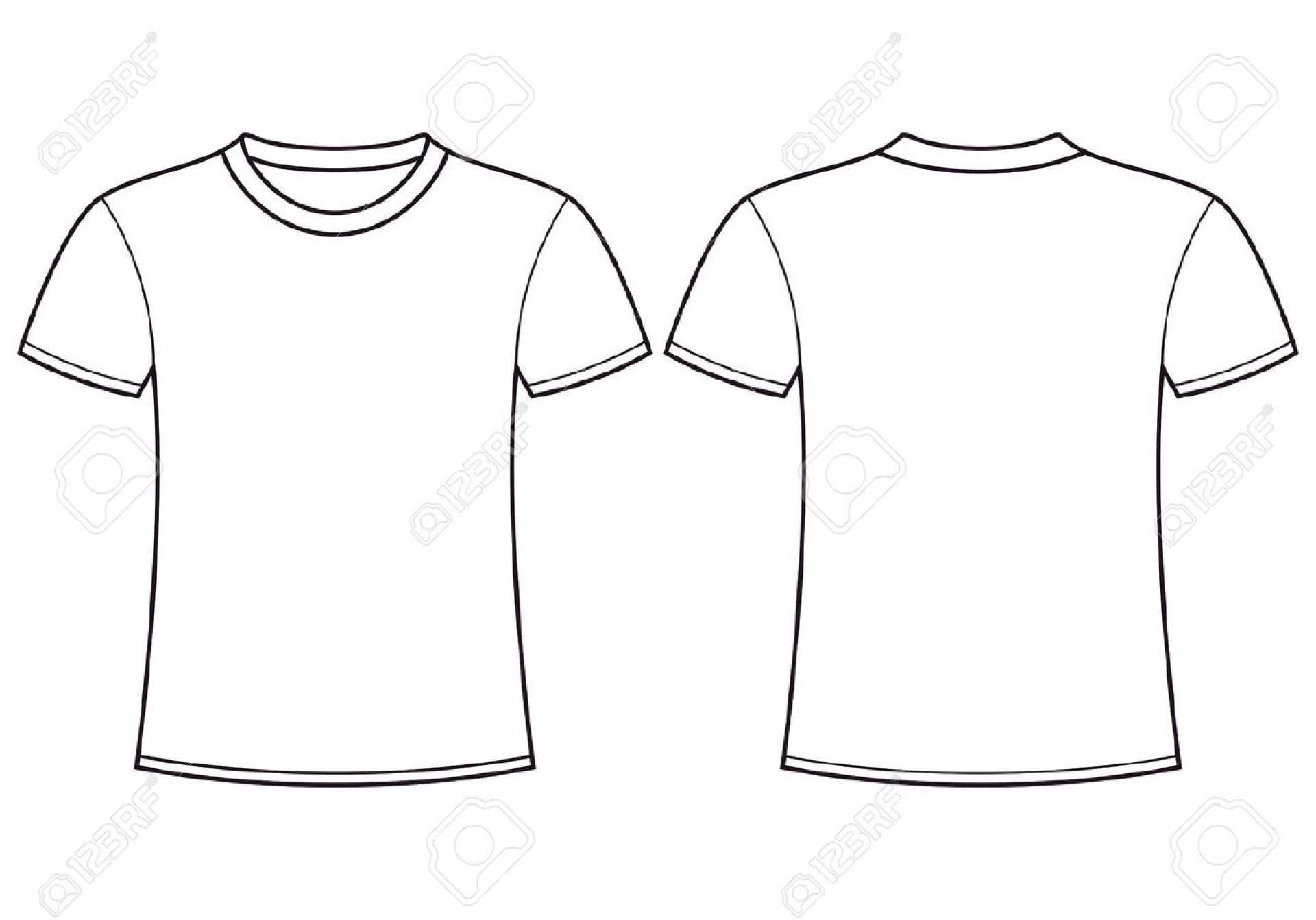 002 Blank T Shirt Template Front And Back Vector Ideas With Blank Tshirt Template Printable