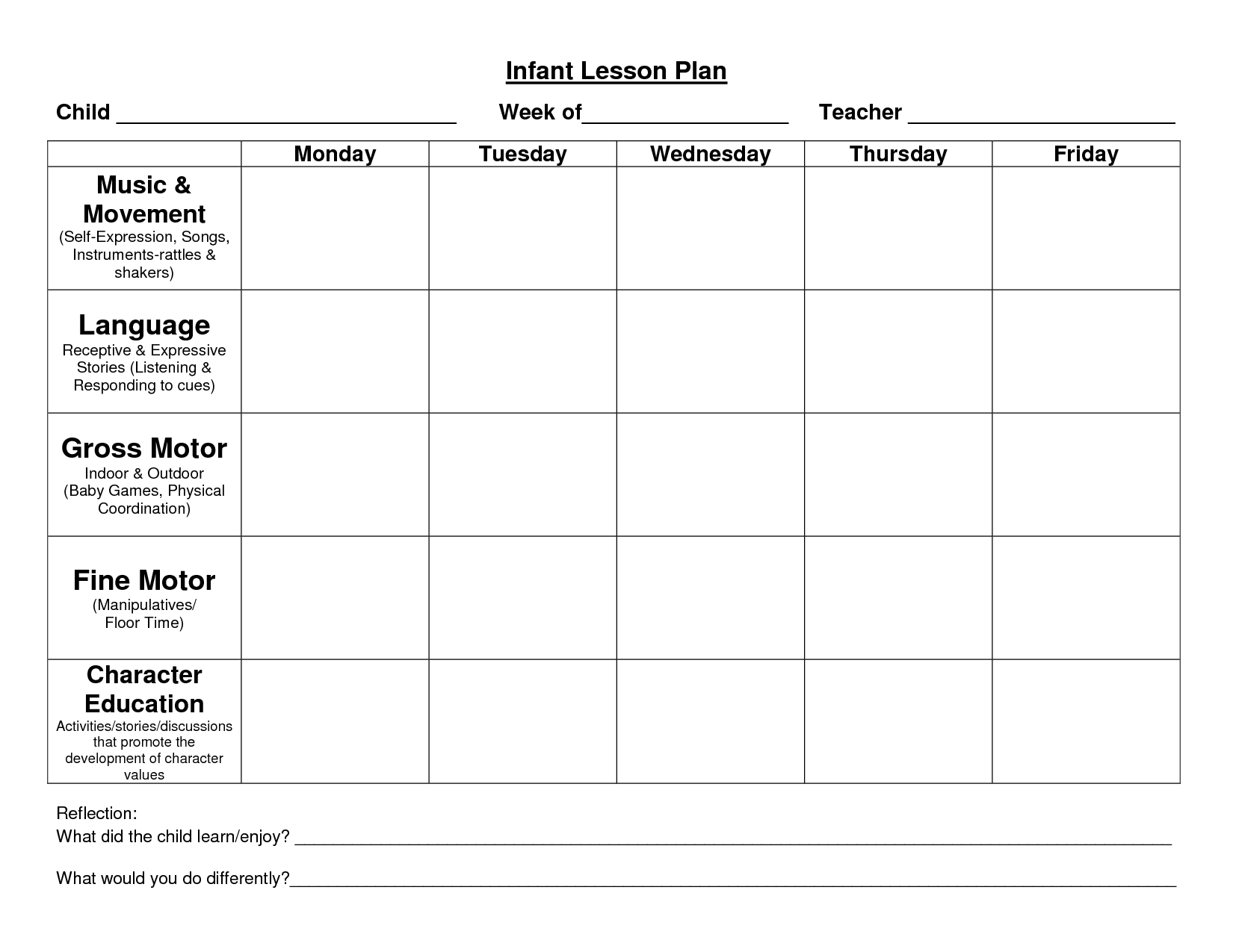003 Preschool Weekly Lesson Plan Template Pdf Ideas Throughout Blank Preschool Lesson Plan Template