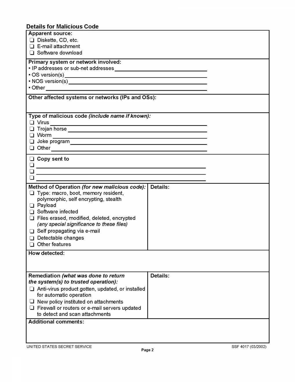 003 Security Incident Report Template 20Fire Form Doc Within Computer Incident Report Template