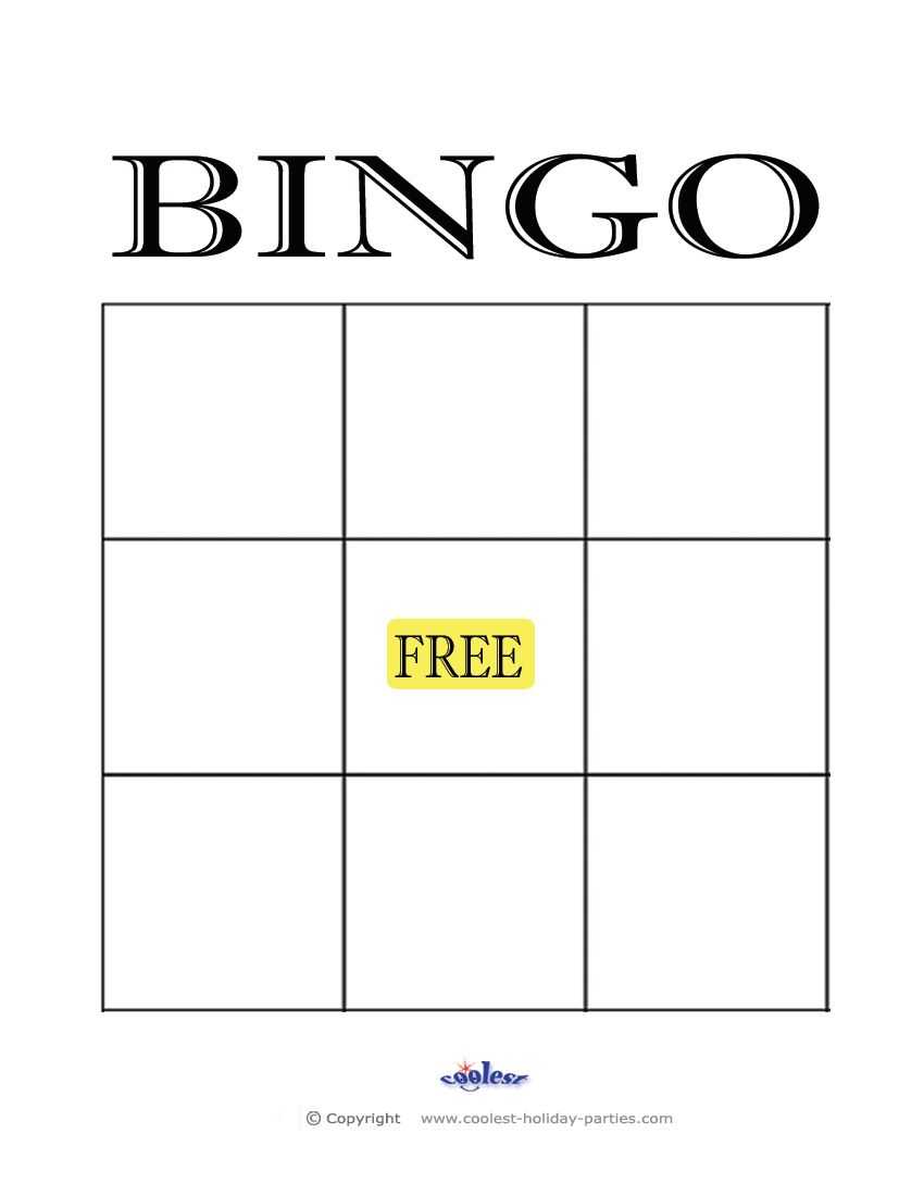 Blank Bingo Card Template Microsoft Word