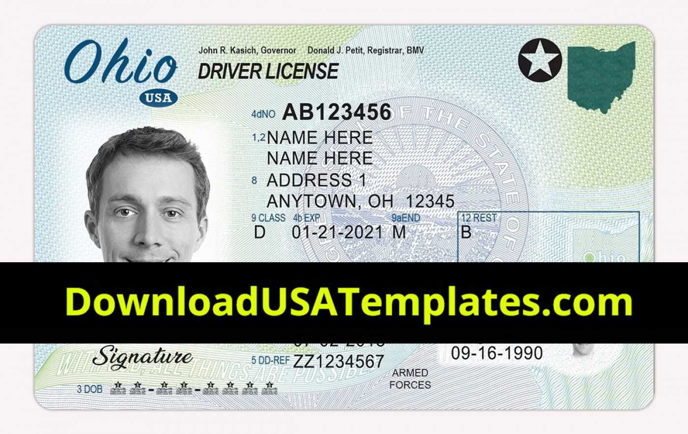 004 Blank Id Card Template Psd Ideas Photoshop Ohio Driving Pertaining To Blank Drivers License Template