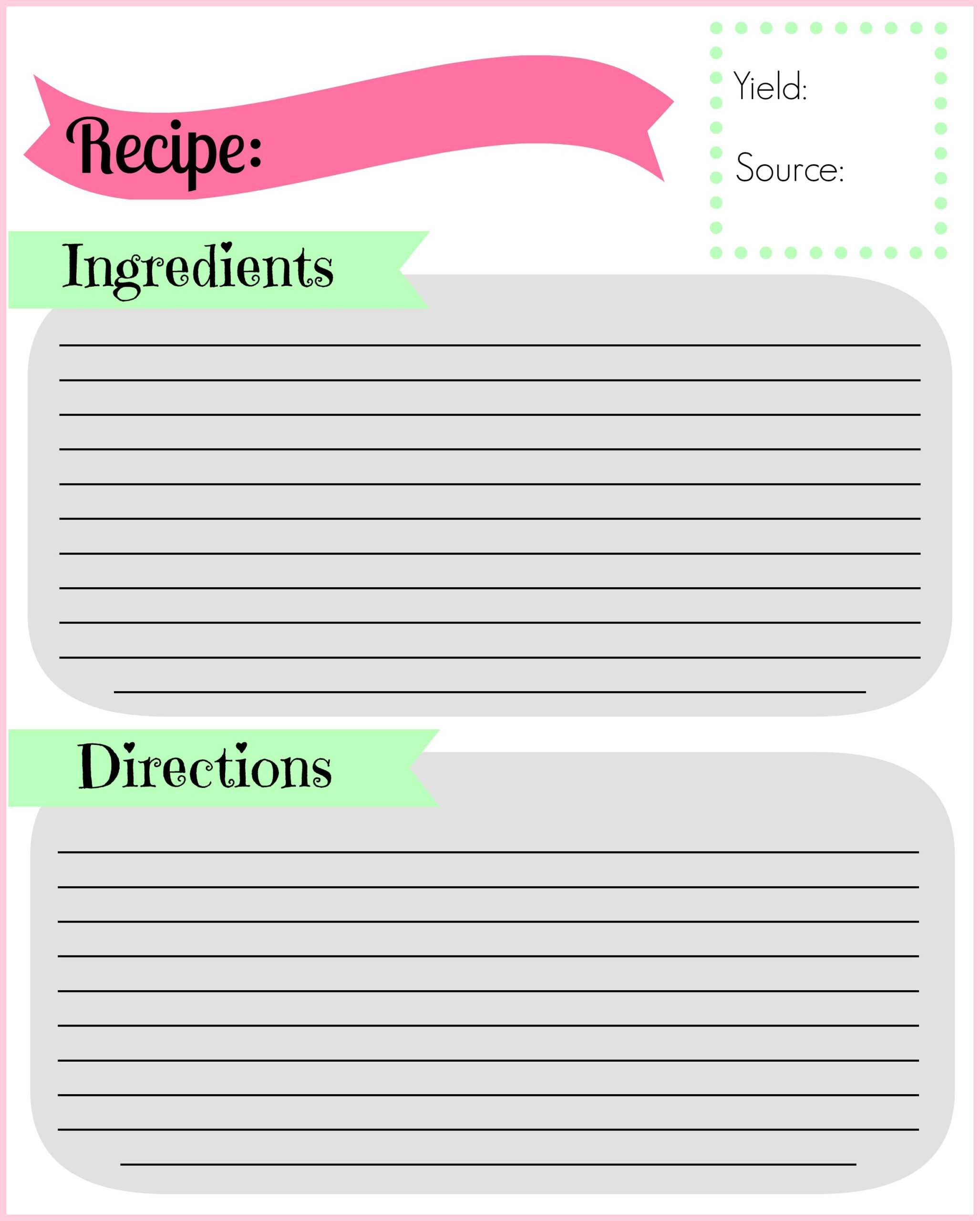 004 Cookbook Template Ideas Free Full Page Recipe For Awful In Full Page Recipe Template For Word