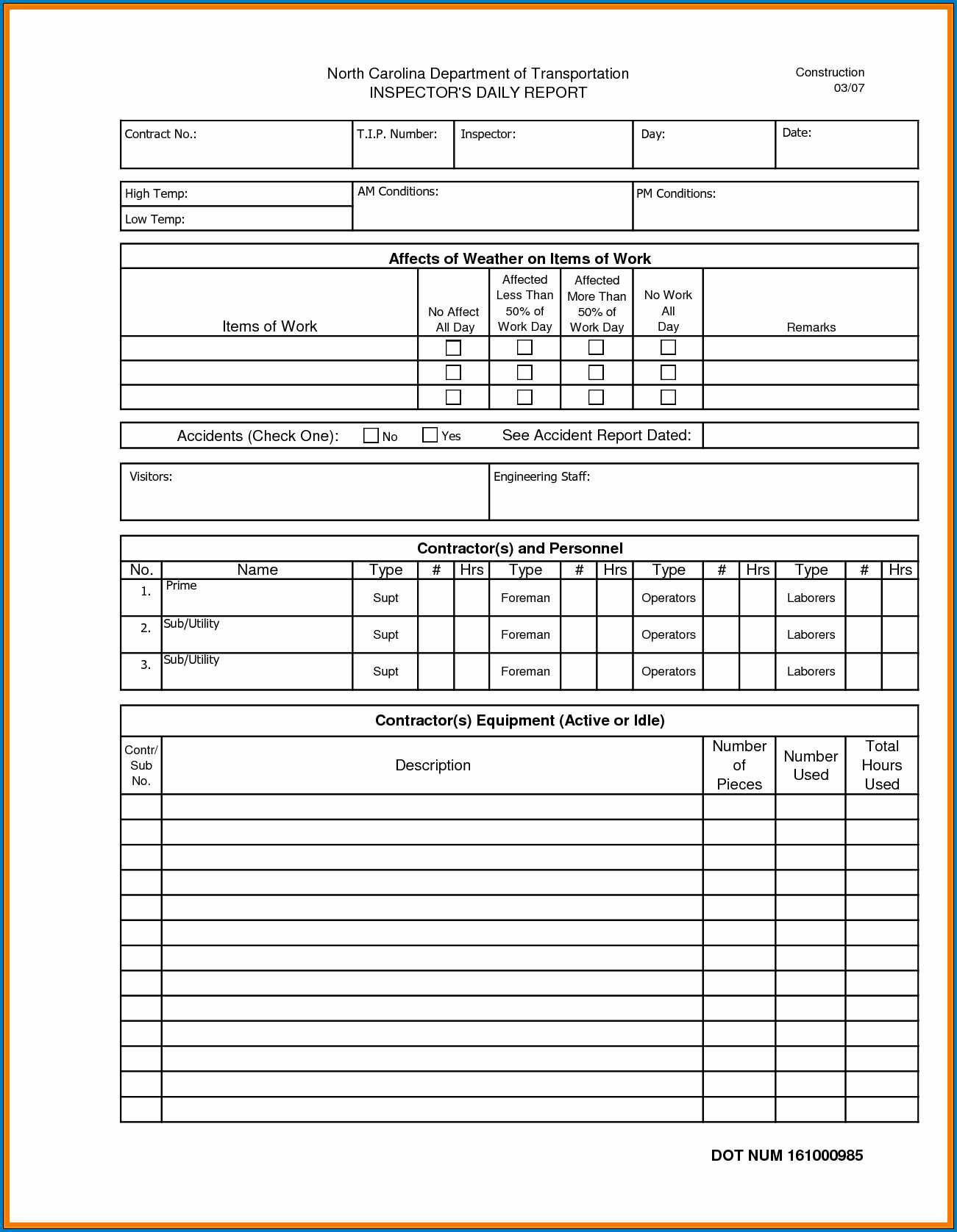 004 Example Of Construction Daily Report Template Impressive With Daily Site Report Template