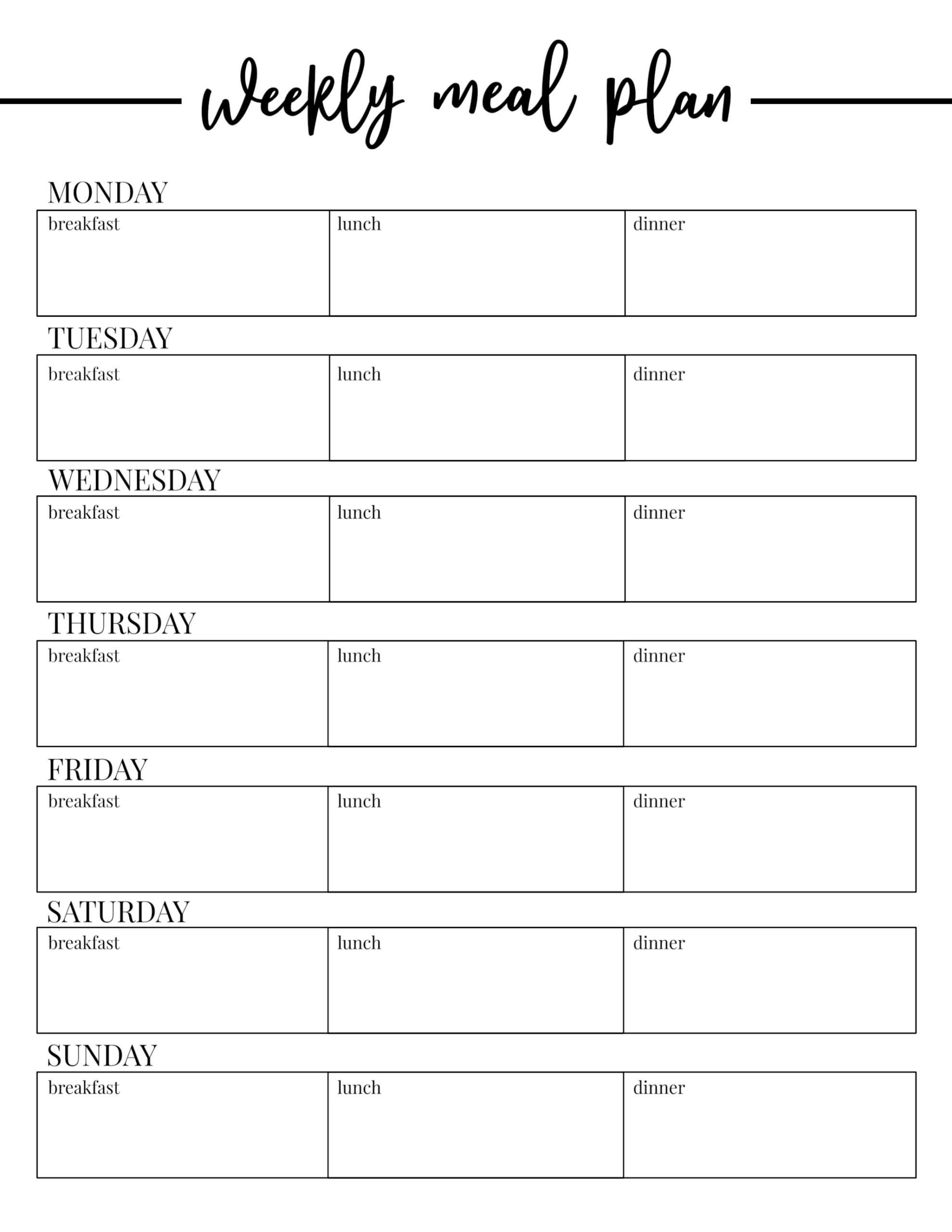 005 Free Meal Planner Template Word Ideas Weekly Plan Within Menu Planning Template Word