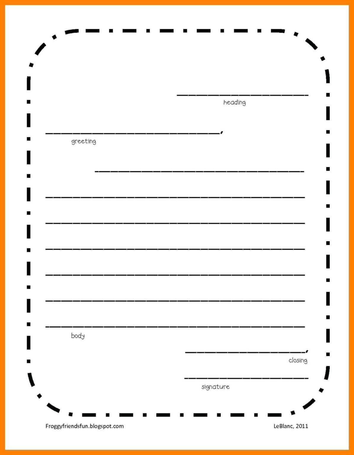 Blank Letter Writing Template For Kids