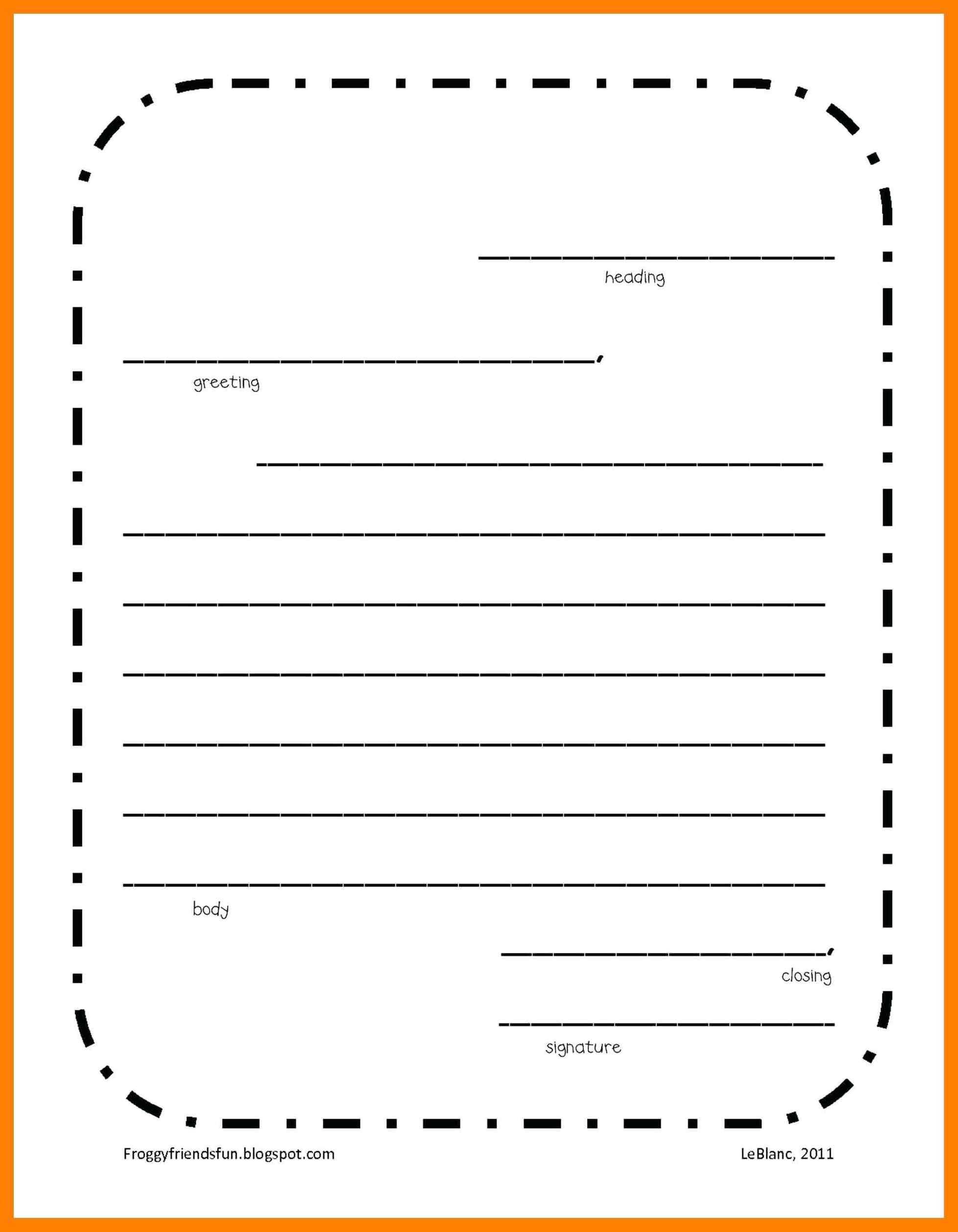 006 Free Letter Writing Template Ideas Friendly 2Nd Grade With Blank Letter Writing Template For Kids