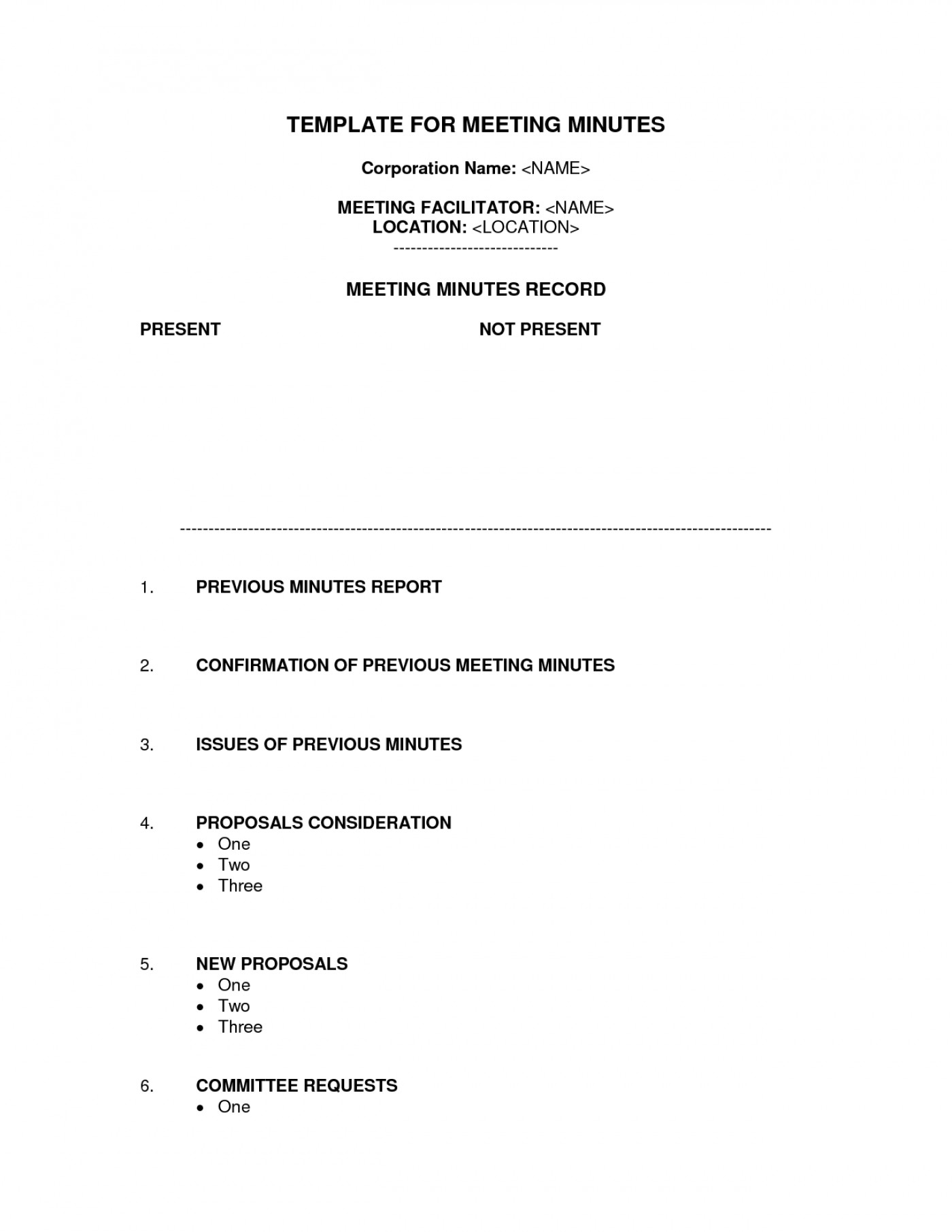 006 Meeting Note Template Word Europian Professional Minutes Pertaining To Corporate Minutes Template Word