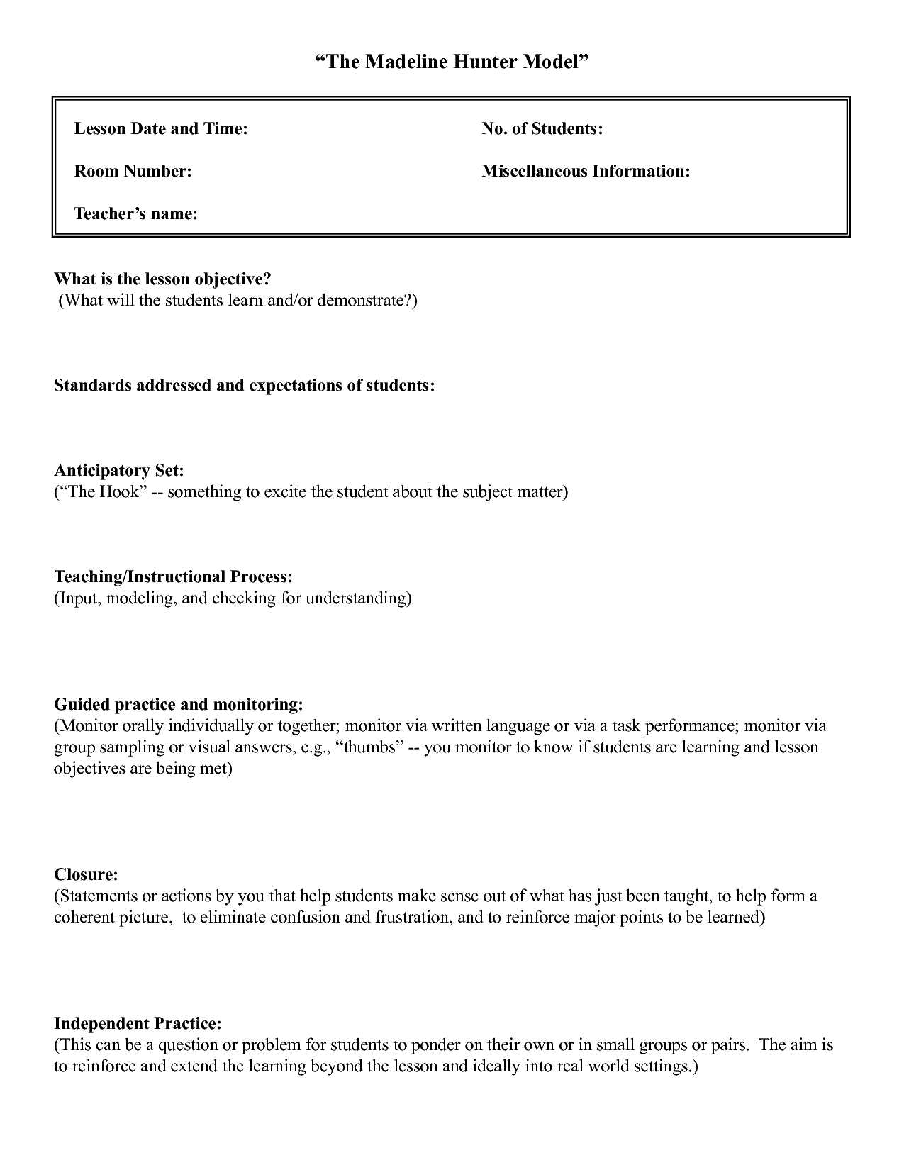 006 Template Ideas Madelineer Lesson Plan Best Business With Madeline Hunter Lesson Plan Template Word