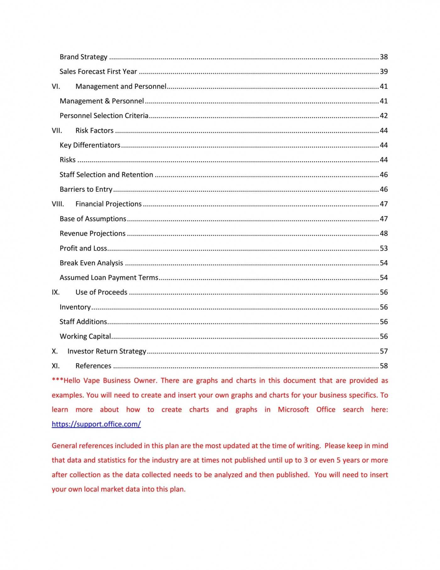 006 Template Ideas Table Of Contents Page Vape Business Plan Inside Microsoft Word Table Of Contents Template