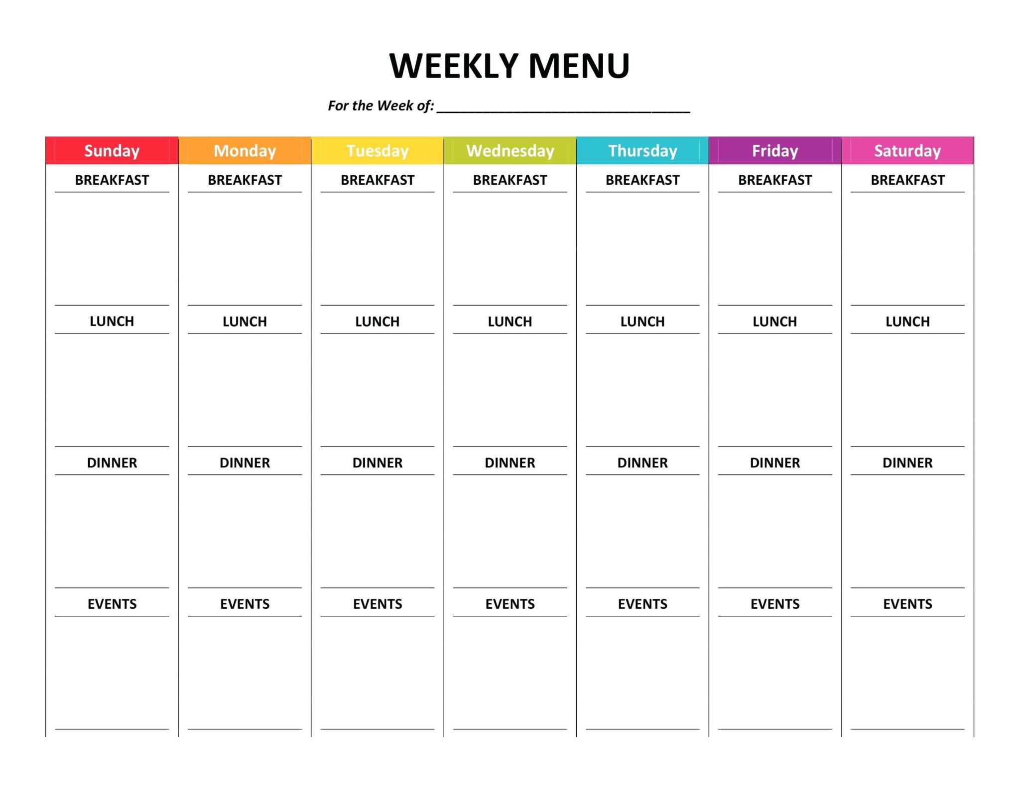 meal plan calendar template