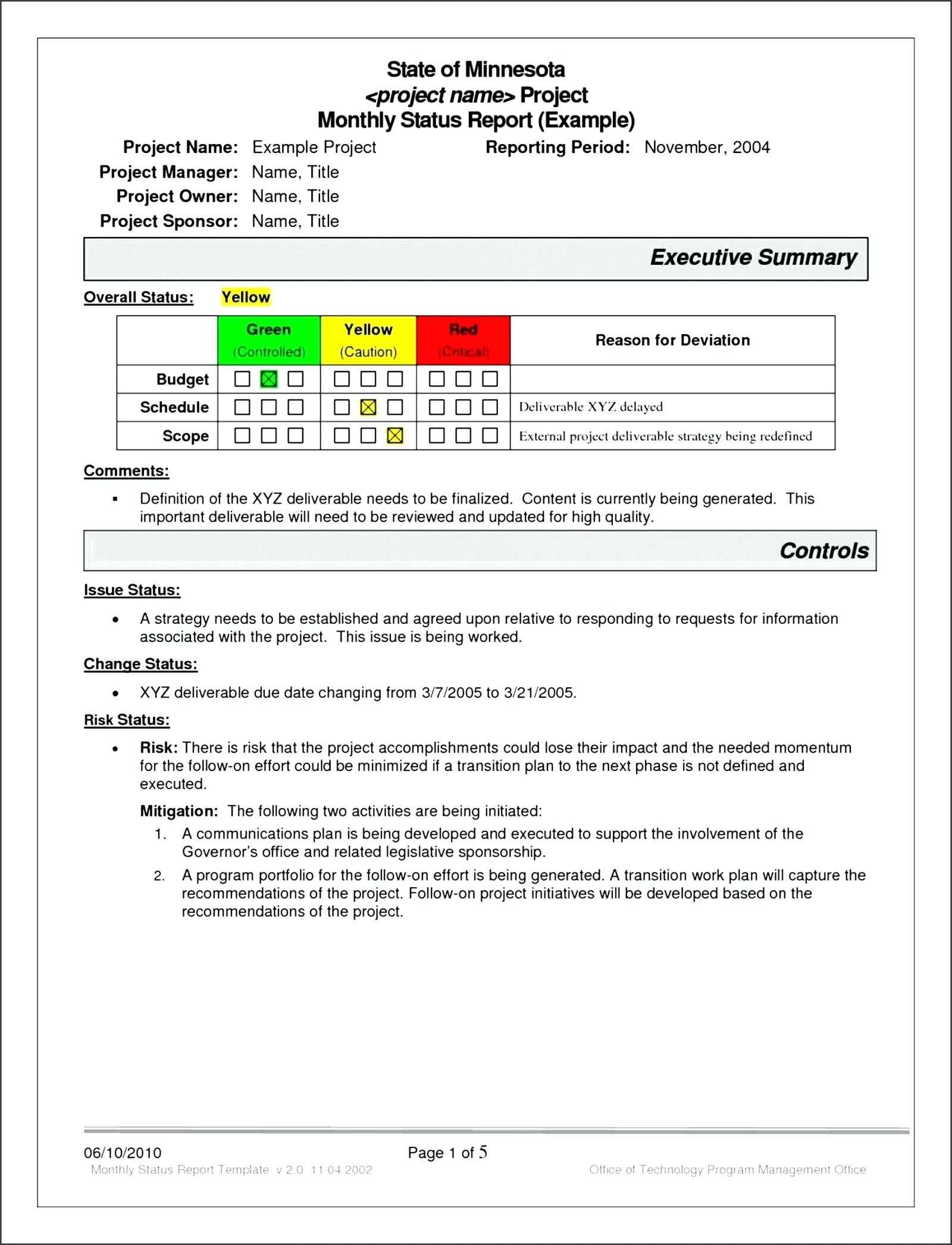 007 Project Status Report Template Excel Monthly Agile Inside Monthly Status Report Template Project Management