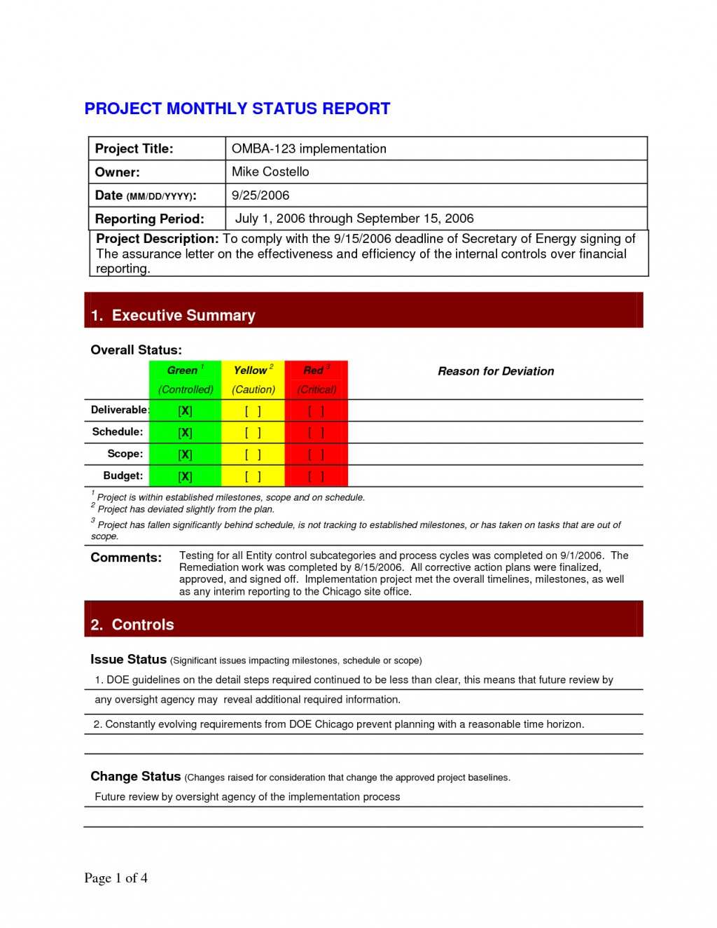 007 Project Status Report Template Excel Monthly Agile With Regard To Deviation Report Template