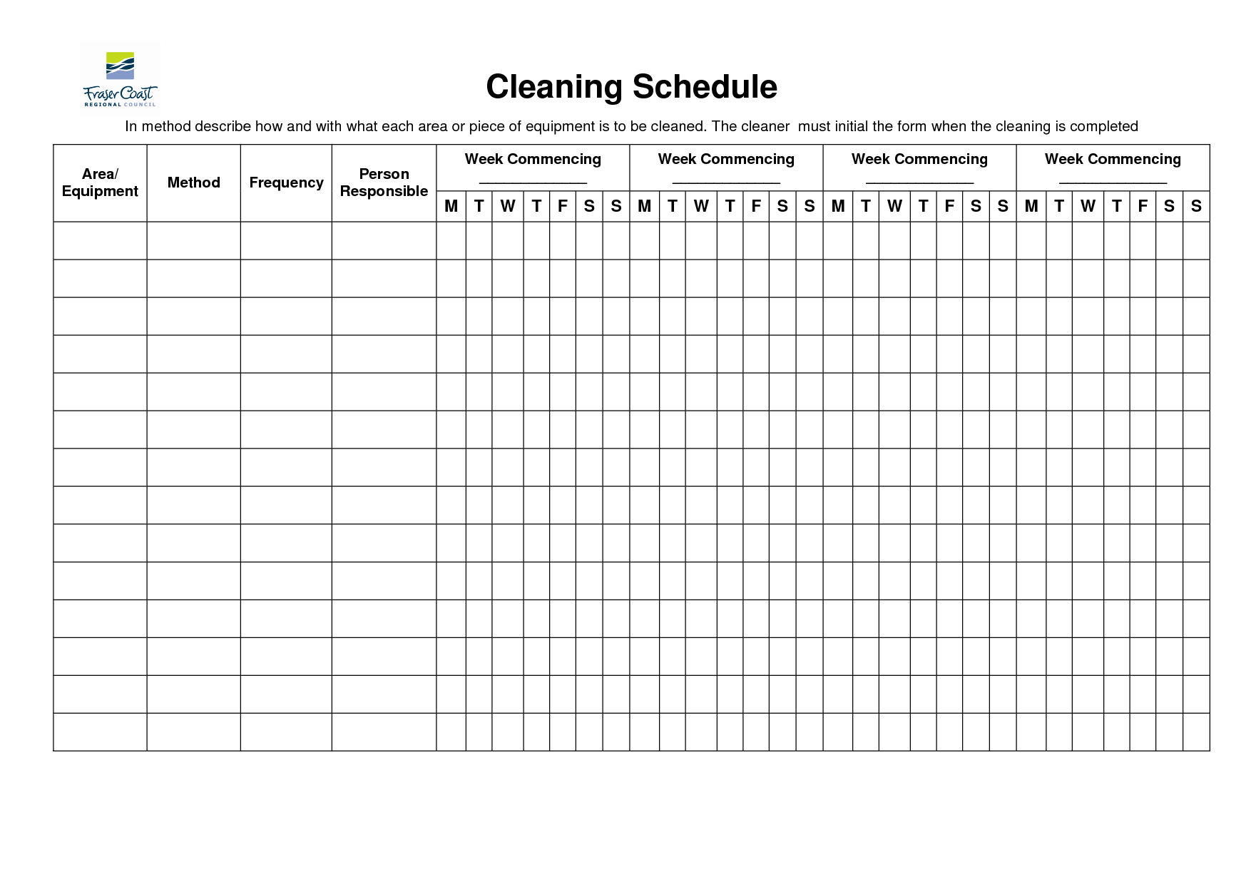 007 Template Ideas Cleaning Schedule For Office 3157903 Free Intended For Blank Cleaning Schedule Template