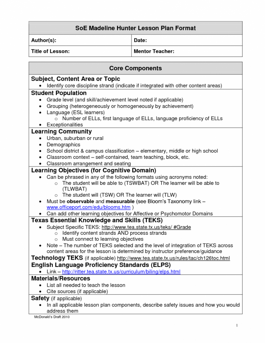 007 Template Ideas Madeline Hunter Lesson Plan Blank Best Pertaining To Madeline Hunter Lesson Plan Blank Template