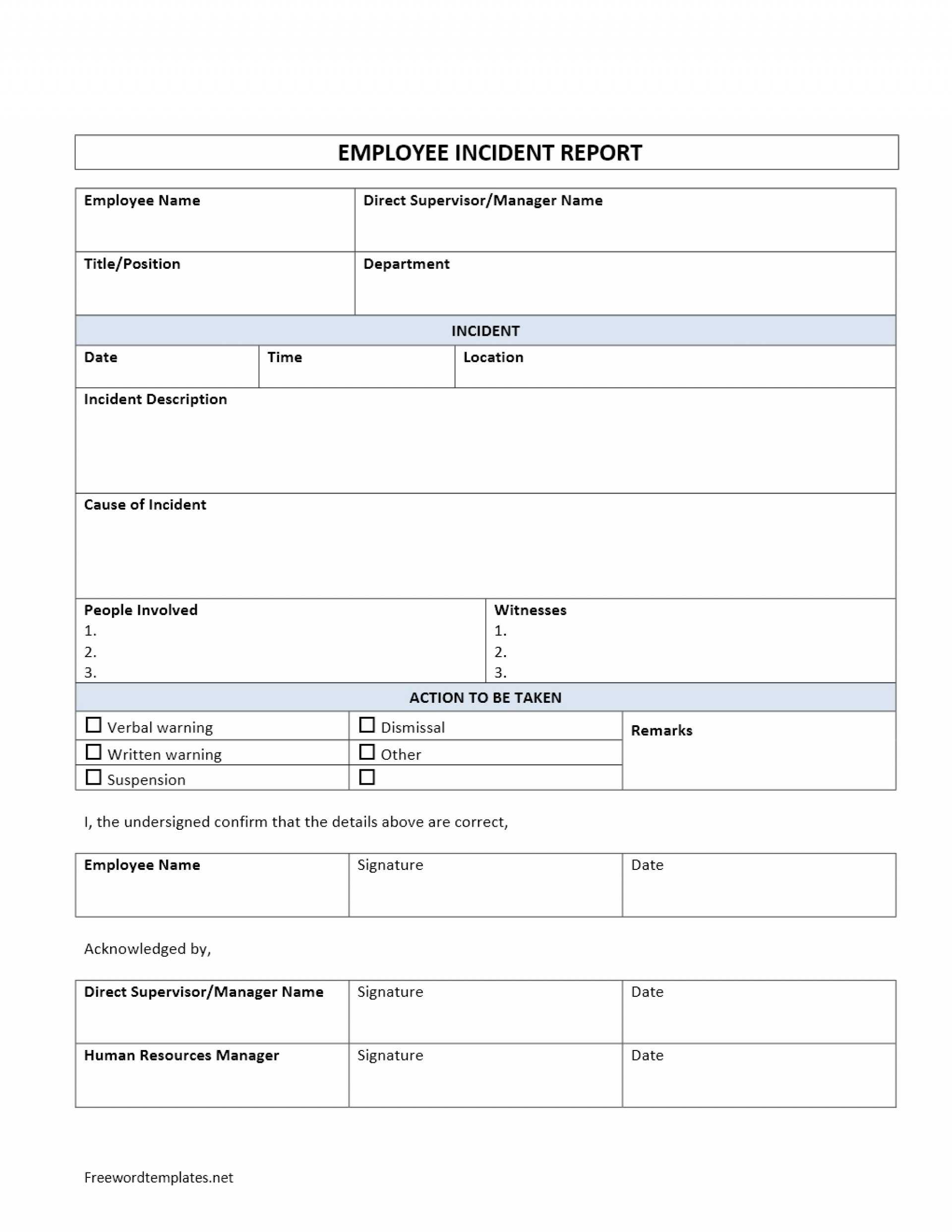 008 20Form Employee Incident Report20Ident Marine Automobile With Ohs Incident Report Template Free