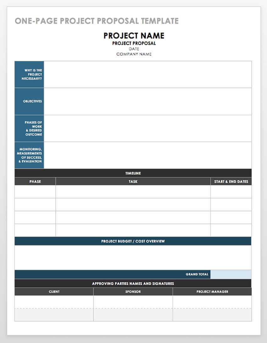 008 20One20Page20Proposal20Template Ms Word Project Proposal Intended For Free Business Proposal Template Ms Word