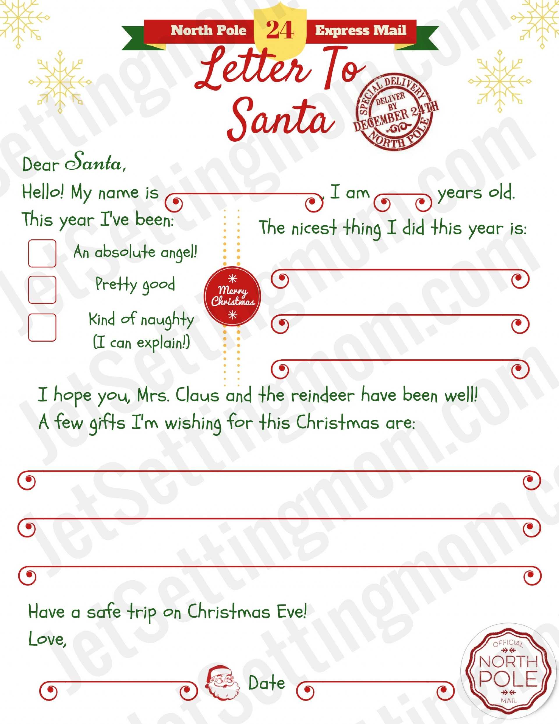 008 Blank Letter From Santa Template Word Ideas Free Within Blank Letter From Santa Template