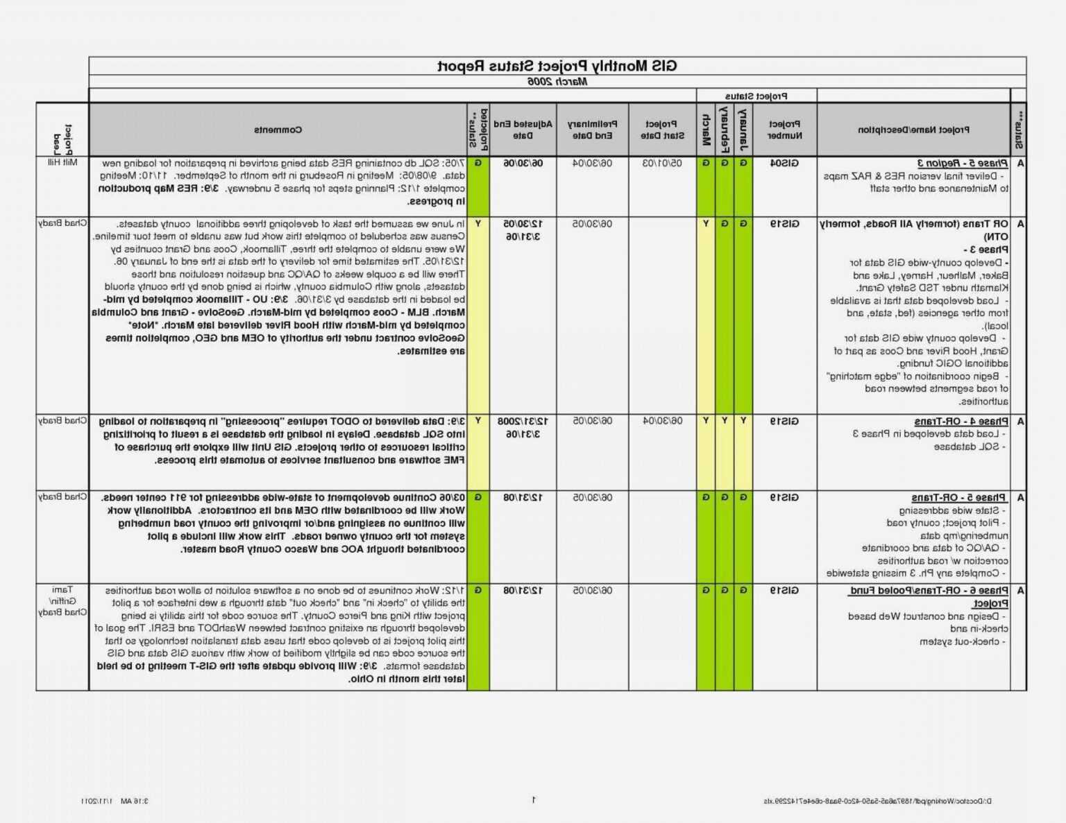 project manager excel template