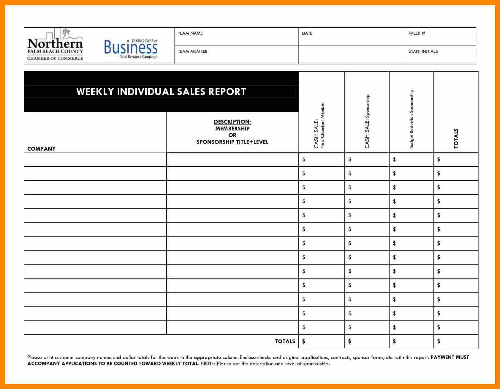 Free Sales Call Report Template Printable Templates