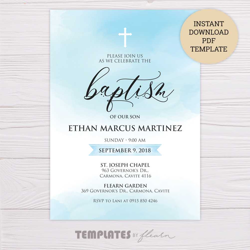 011 Free Baptism Invitation Templates Template Ideas Boy1 Intended For Blank Christening Invitation Templates