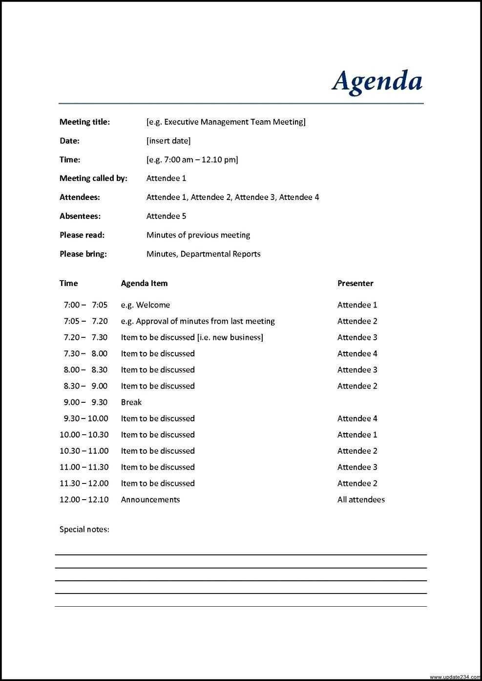 012 Free Meeting Agenda Template Ideas Microsoft Word For Event Agenda Template Word