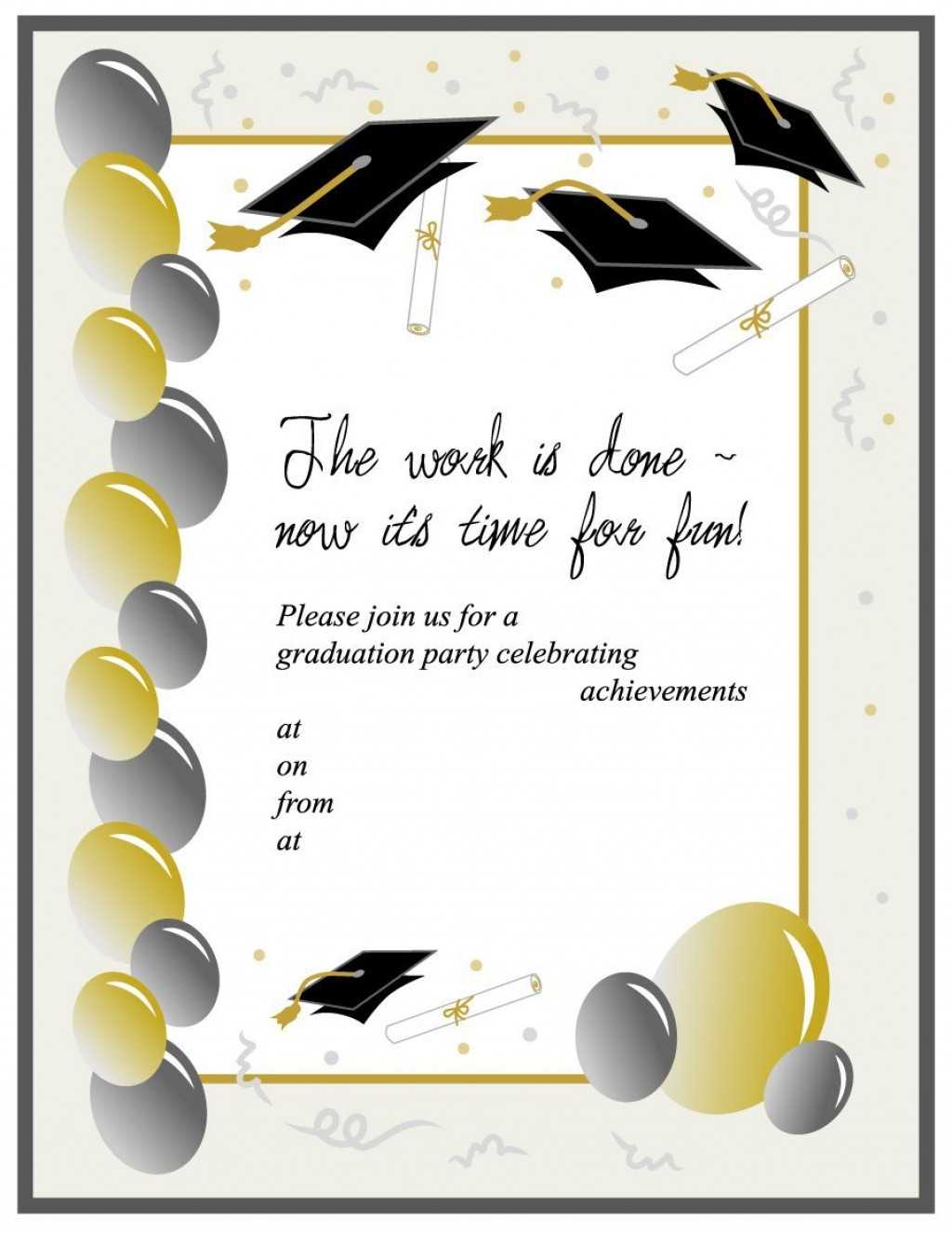 012 Graduation Invitation Templates Template Ideas Party Throughout Free Graduation Invitation Templates For Word