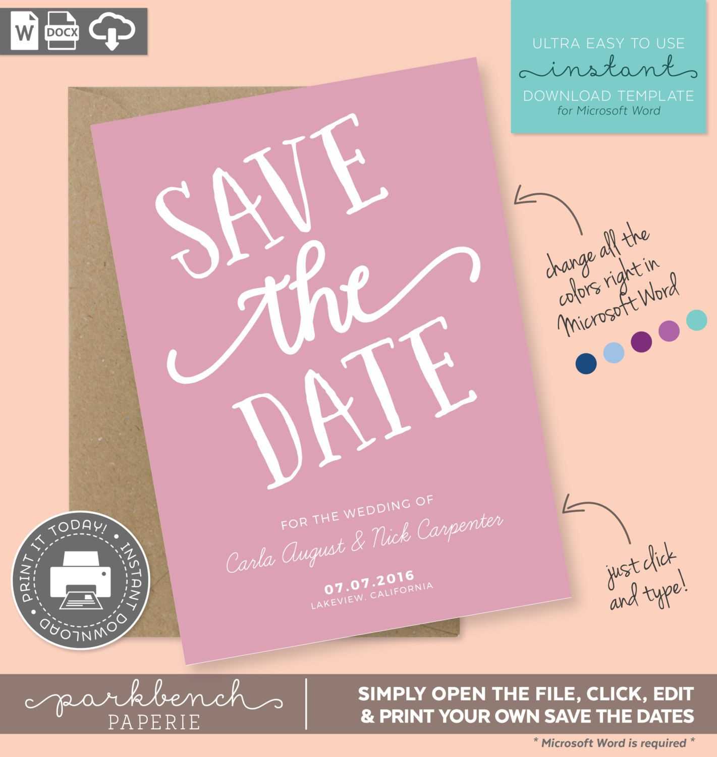 012 Save The Date Template Word Ideas Remarkable Birthday Intended For Save The Date Templates Word