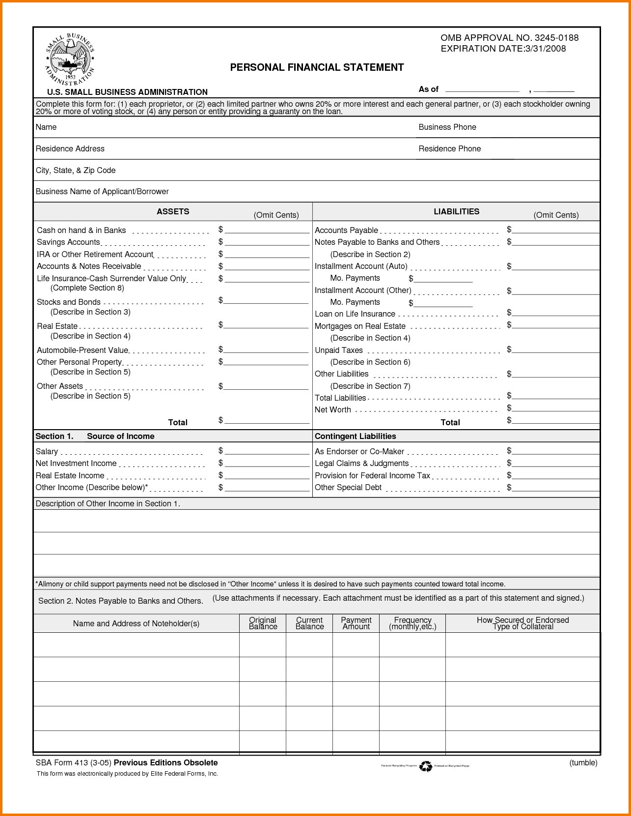 013 Business Financial Statement Sample Template New With Regard To Section 7 Report Template