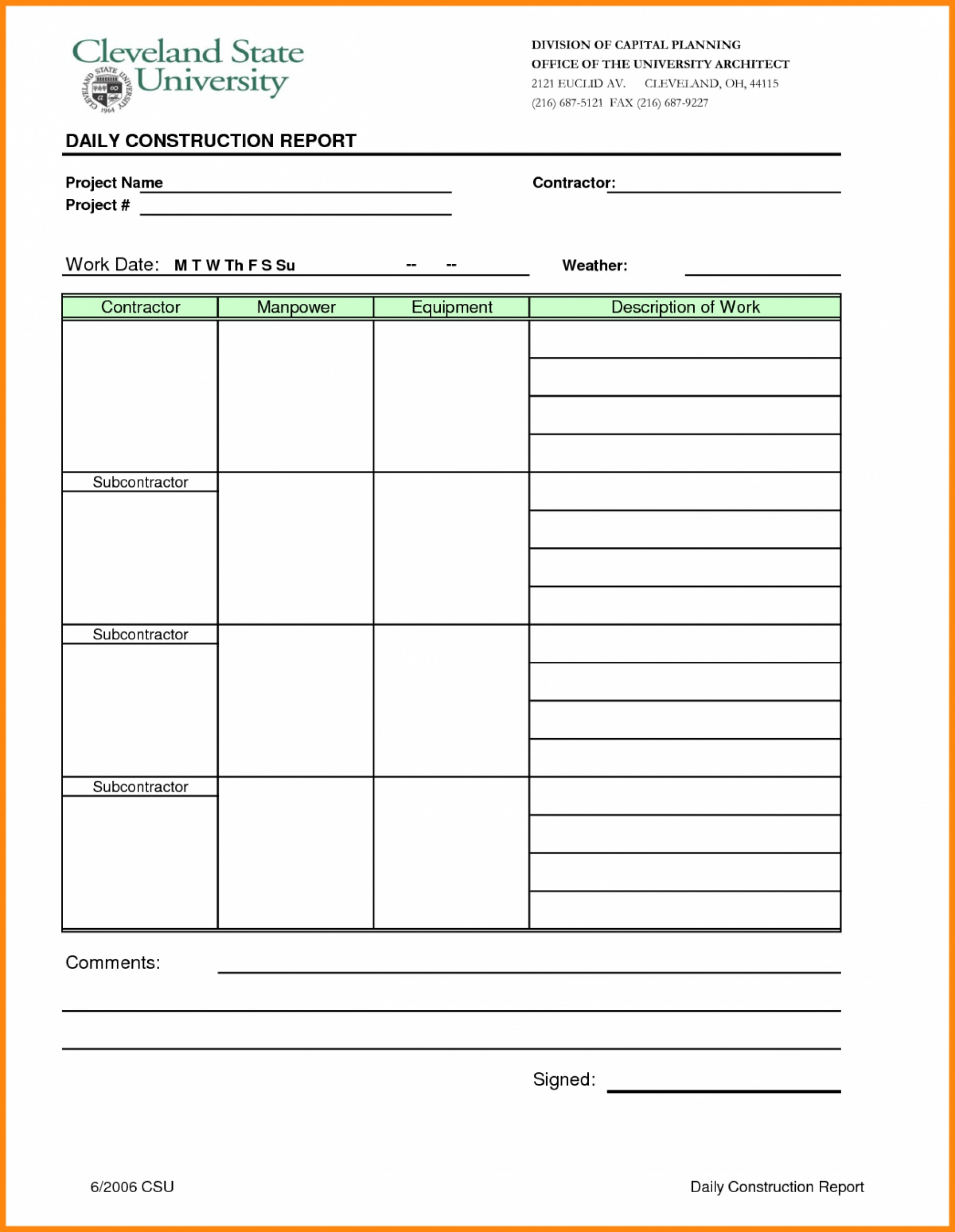 013 Construction Daily Progress Report Template Excel Ideas Pertaining To Site Progress Report Template