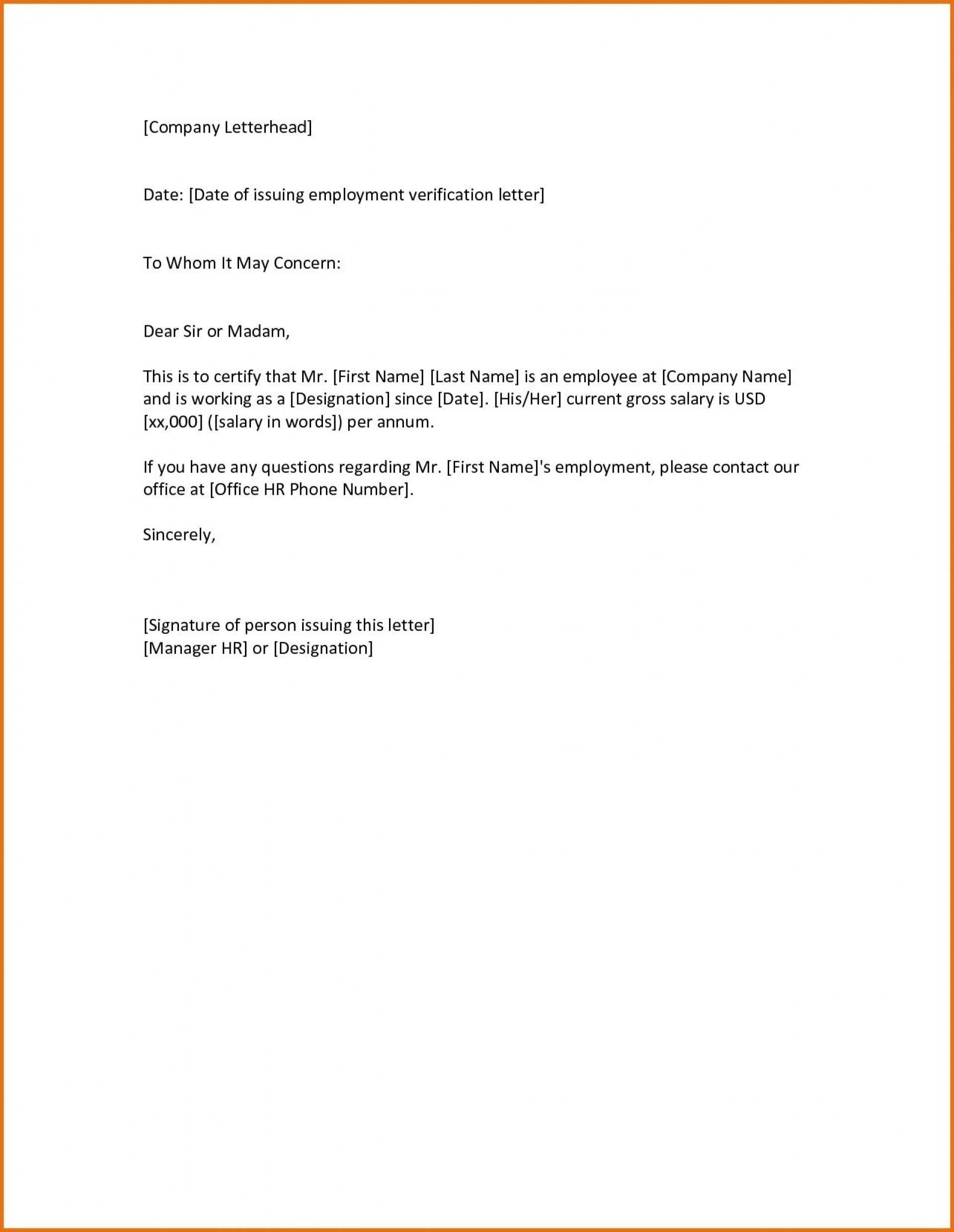 013 Employment Verification Letter Template Word Free Ideas Regarding Employment Verification Letter Template Word