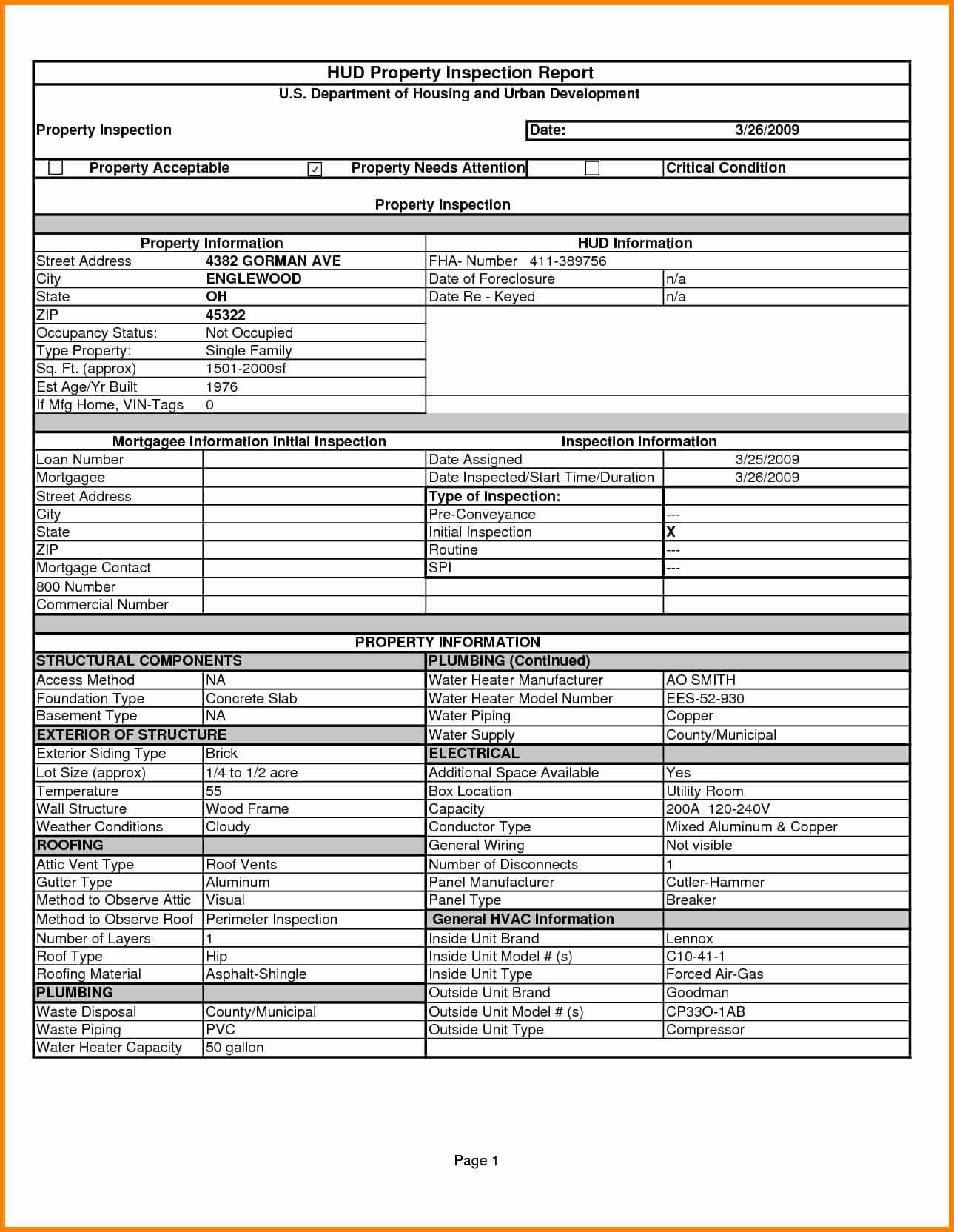 013 Home Inspection Checklist Templates Report Template Free In Home Inspection Report Template