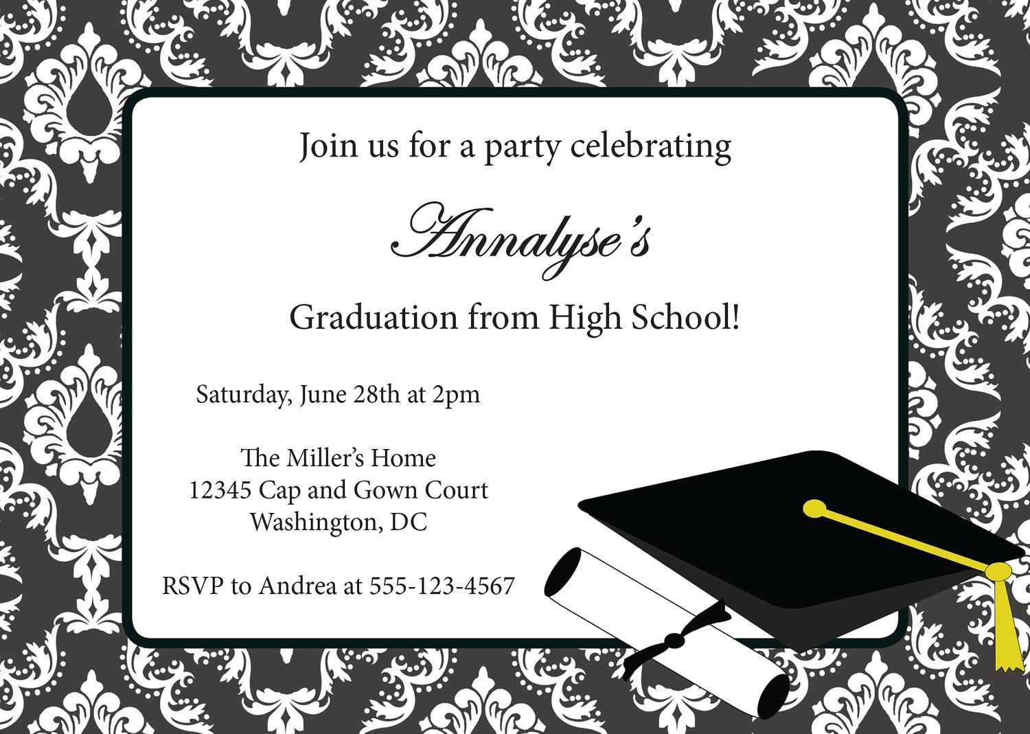 013 Template Ideas College Graduation Party Invitations Regarding Graduation Party Invitation Templates Free Word
