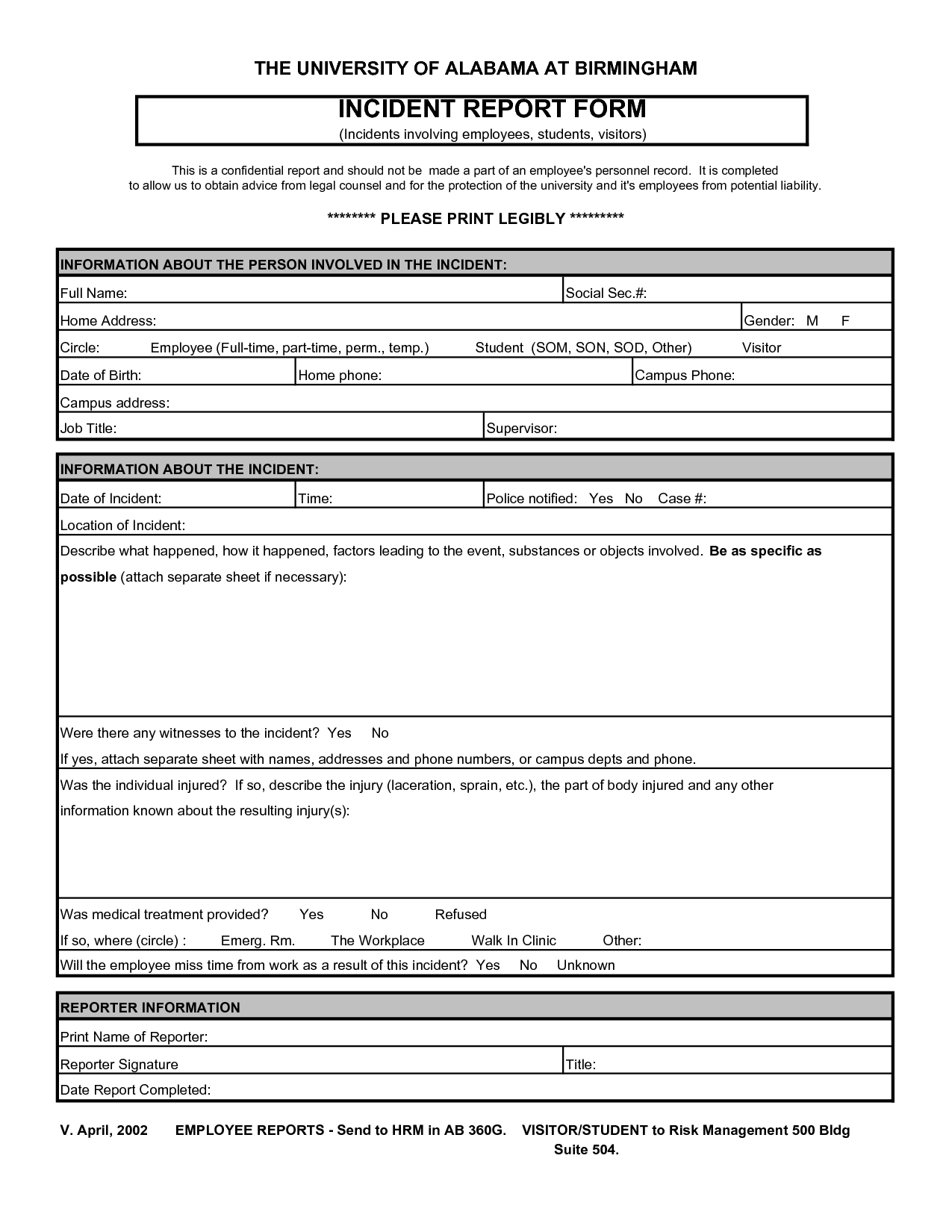 014 Accident Report Form Templates Sample Incident Template With Regard To Incident Report Log Template