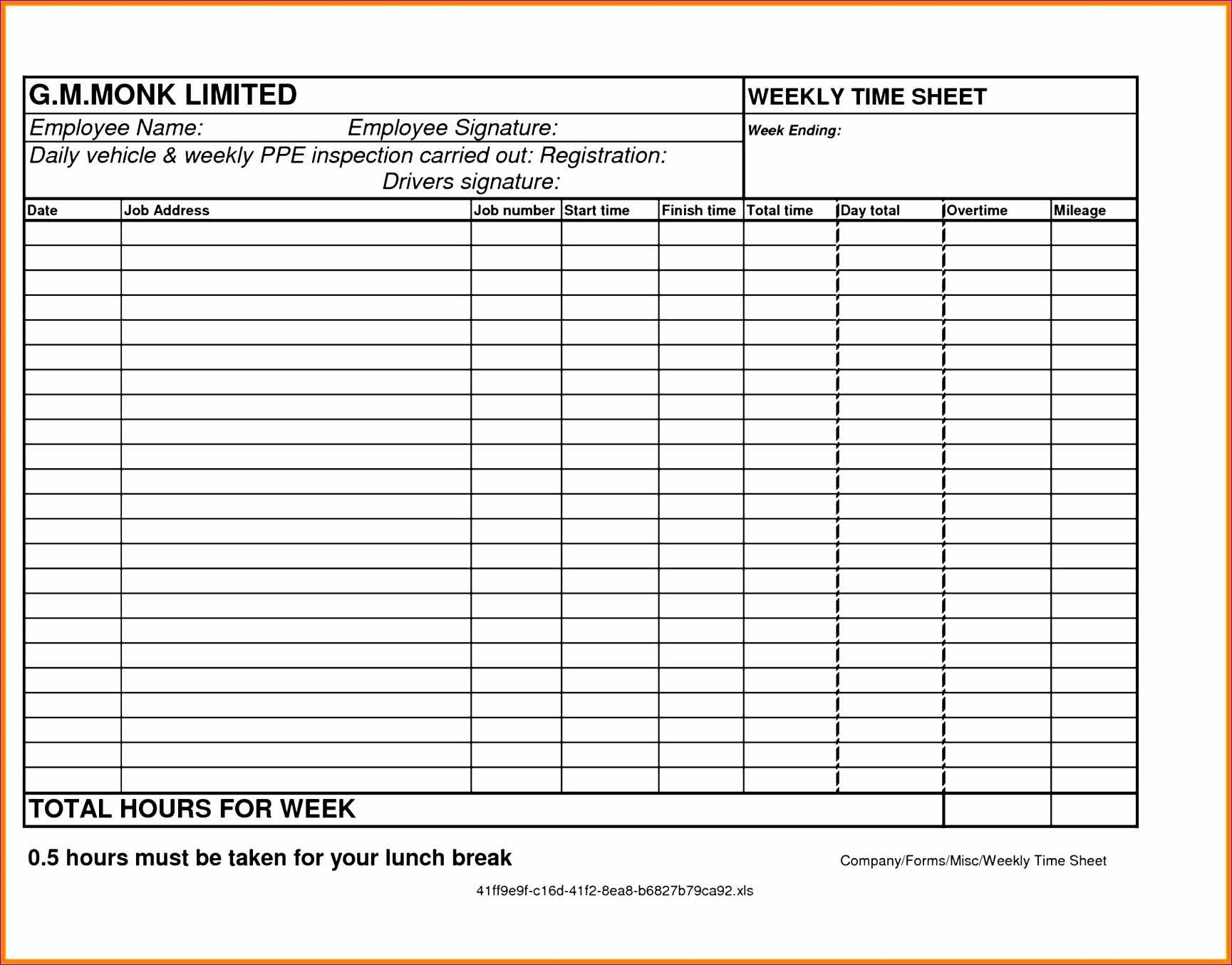 014 Free Printable Weekly Employee Time Sheets Multiple Pdf Throughout Blank Petition Template