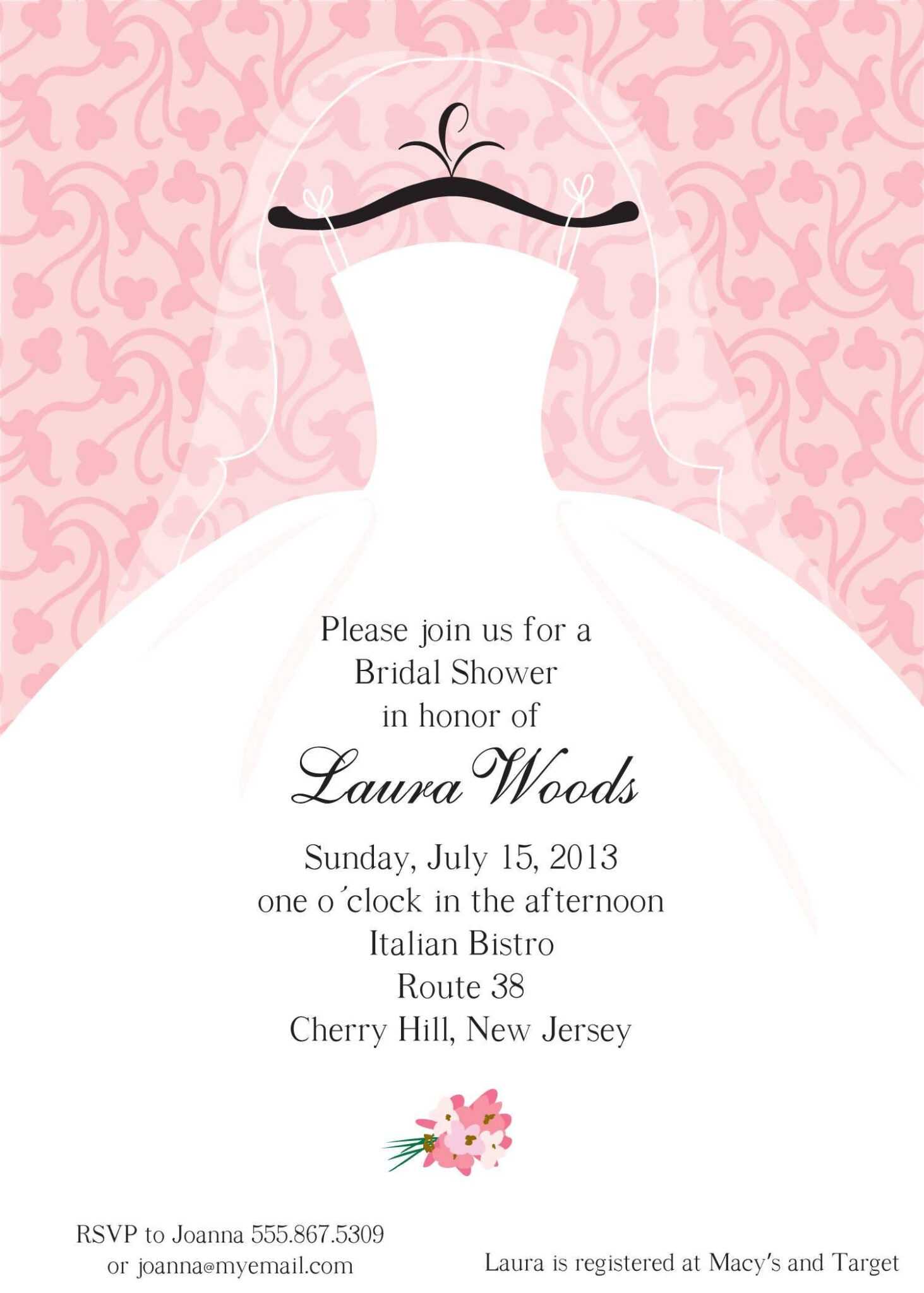 Blank Bridal Shower Invitations Templates
