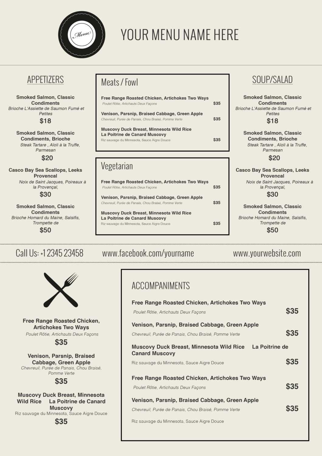 015 Menu Templates Free Download Word Friench Food Template For Free Cafe Menu Templates For Word