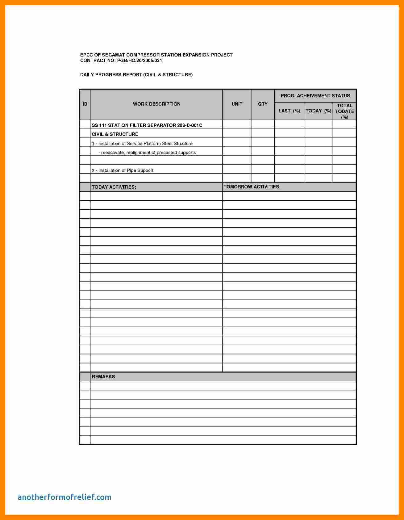 016 Construction Site Daily Report Format Template Ideas With Regard To Best Report Format Template