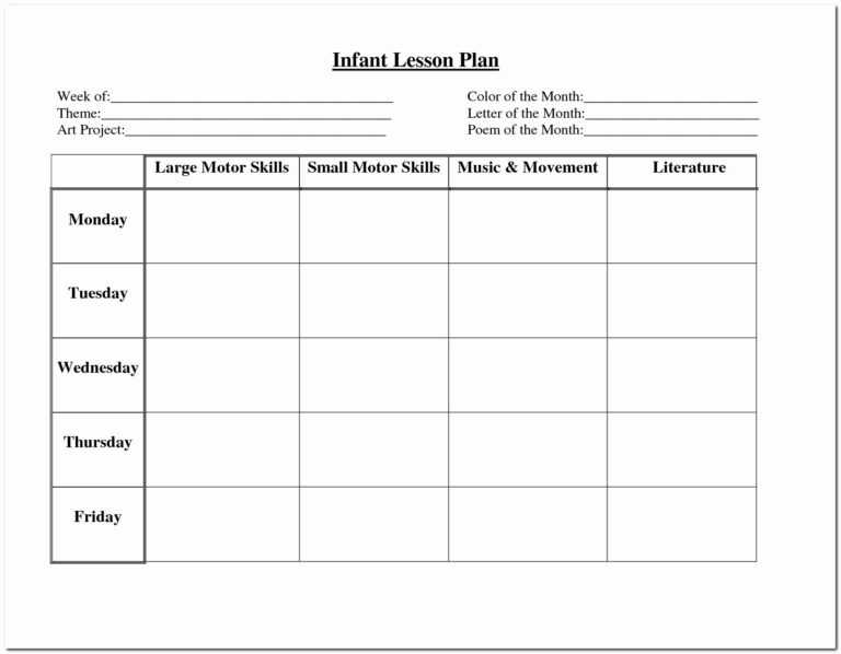 Preschool Weekly Report Template – Support.theboogaloo.org