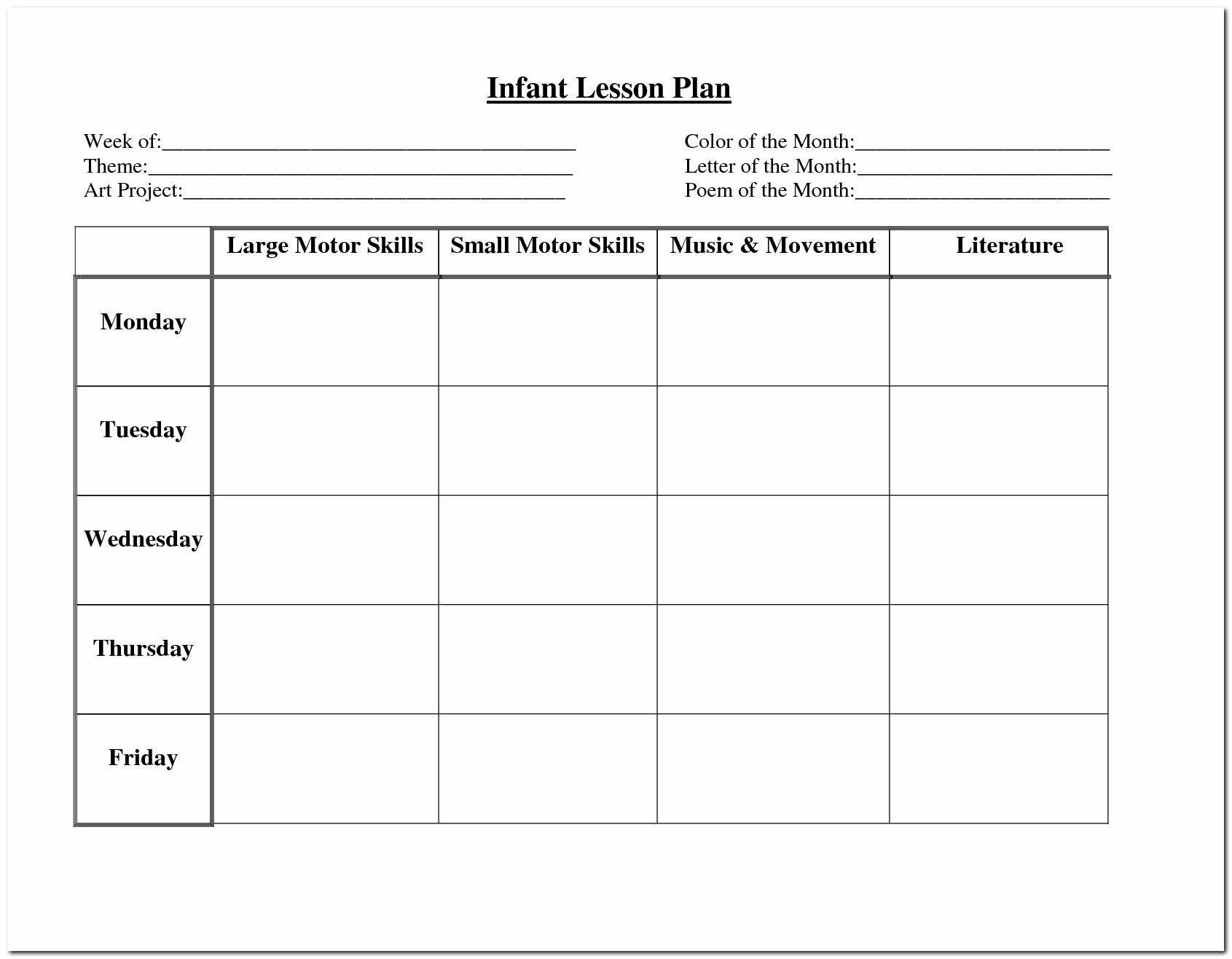 017 Preschool Daily Report Template Free Printable Lesson Inside Preschool Weekly Report Template