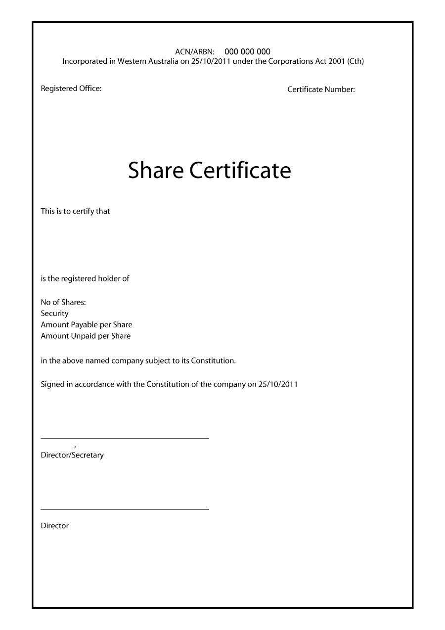 017 Stock Certificate Template Ideas Remarkable Free Blank Within Blank Share Certificate Template Free
