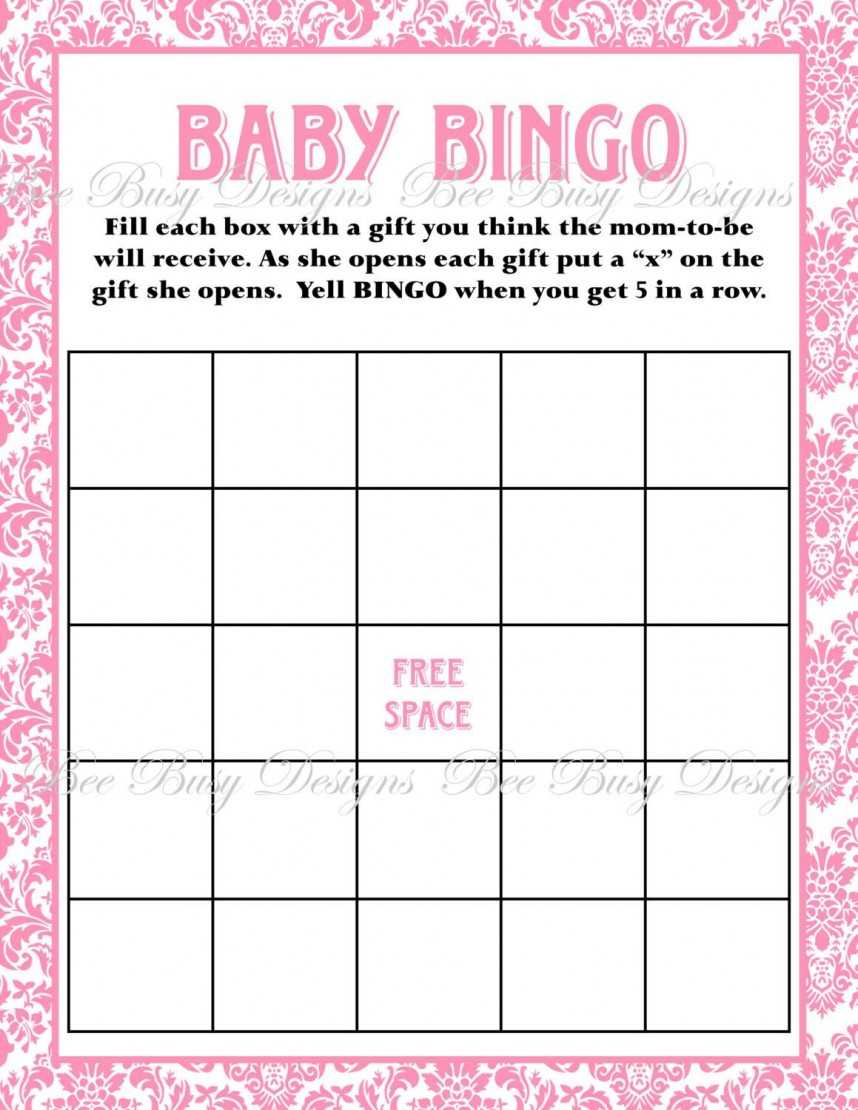 017 Template Ideas Free Baby Shower Bingo Blank Elegant Best In Blank Bingo Template Pdf