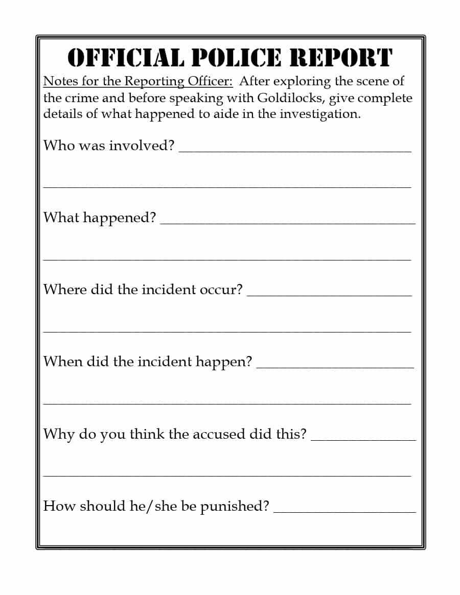 017 Template Ideas Police Report Examples Fake Real For Crime Scene Report Template