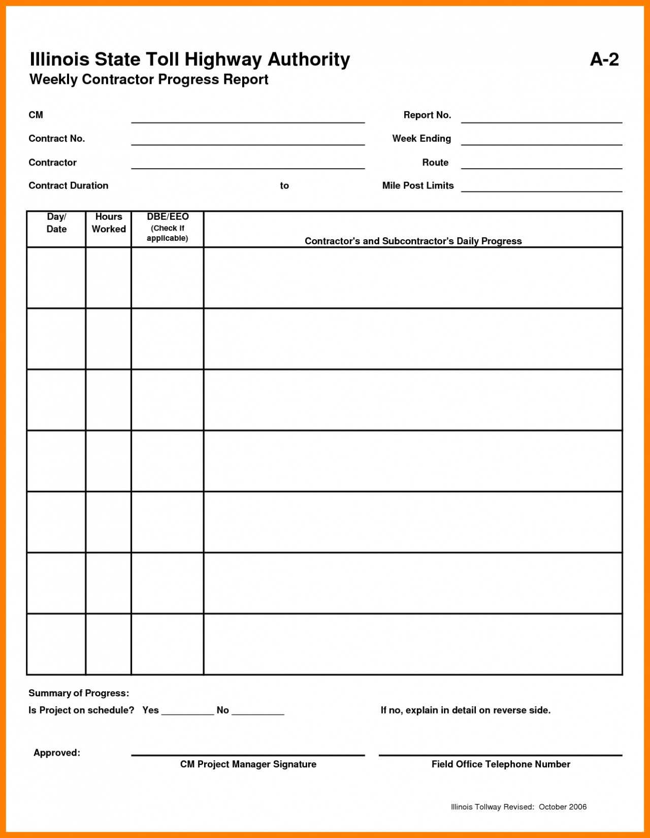 018 Construction Daily Progress Report Sample Format Excel In Site Progress Report Template