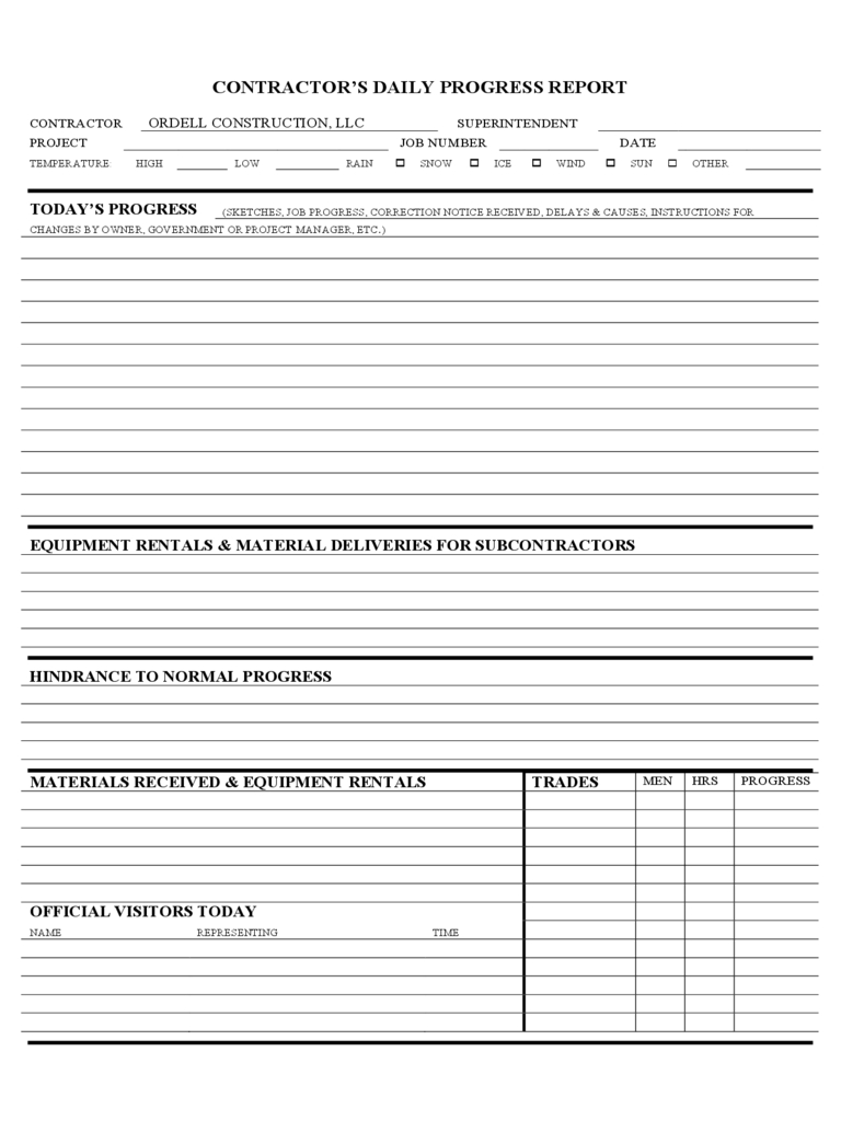 018 Construction Daily Report Template Excel Ideas Format Within Free Construction Daily Report Template