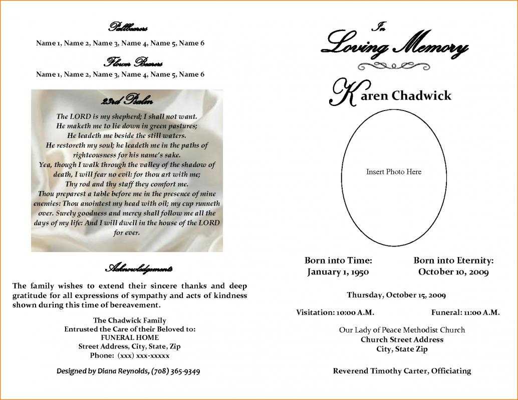 018 Free Wedding Program Template Downloads Word Editable Pertaining To Obituary Template Word Document