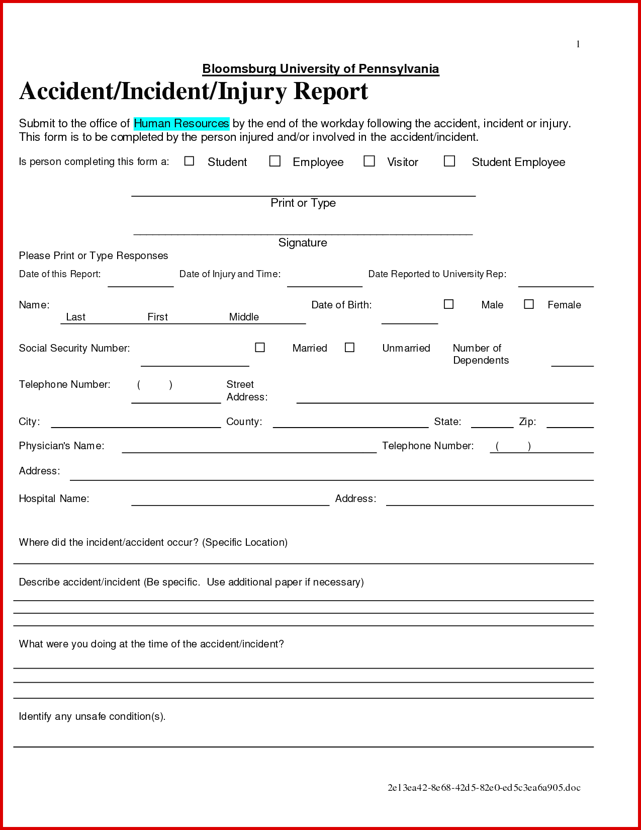 018 Security Incident Report Form Template Word Ideas In Incident Report Form Template Doc