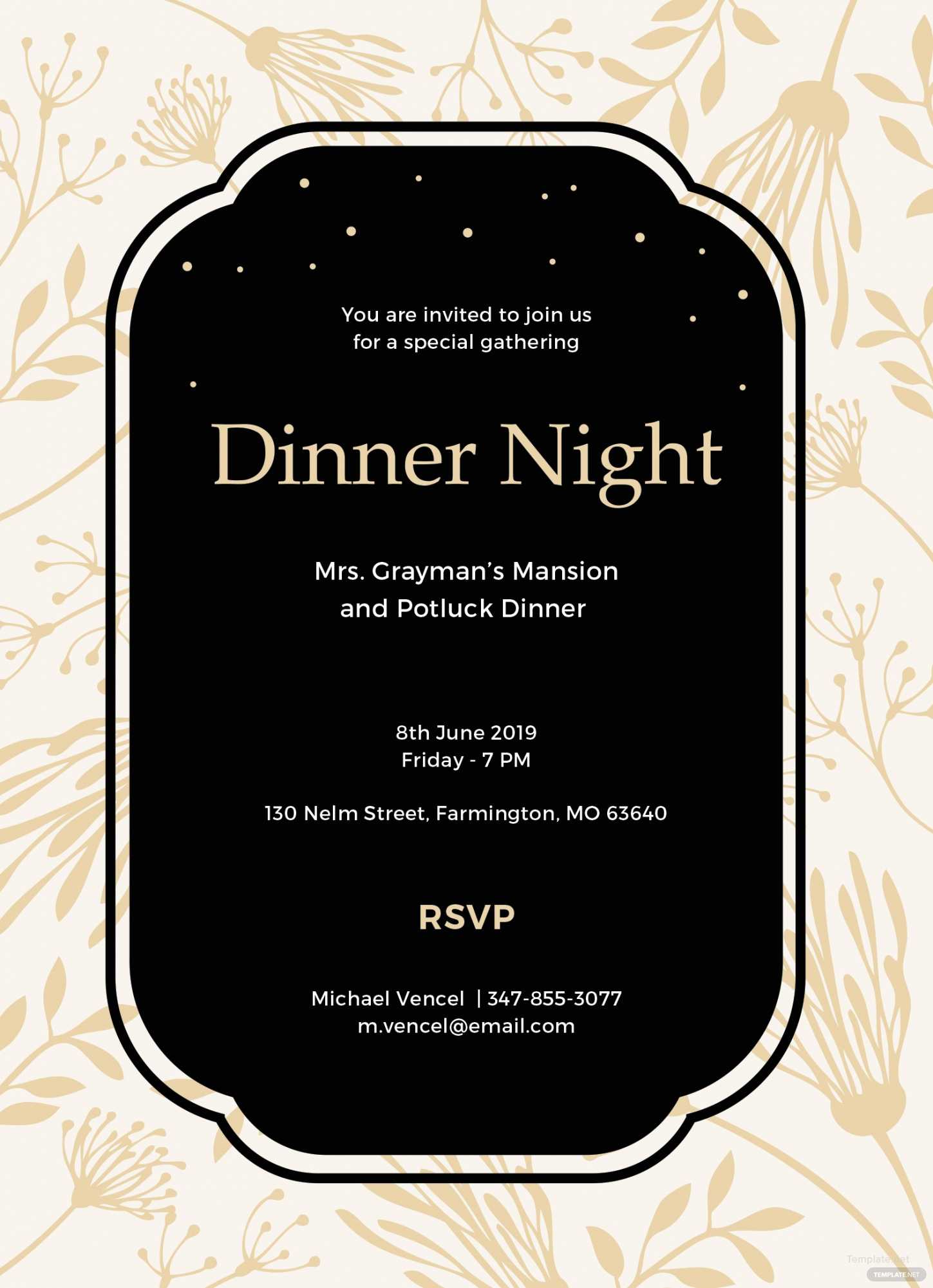 019 Free Dinner Invitation Template In Ms Word Publisher In Free Dinner Invitation Templates For Word